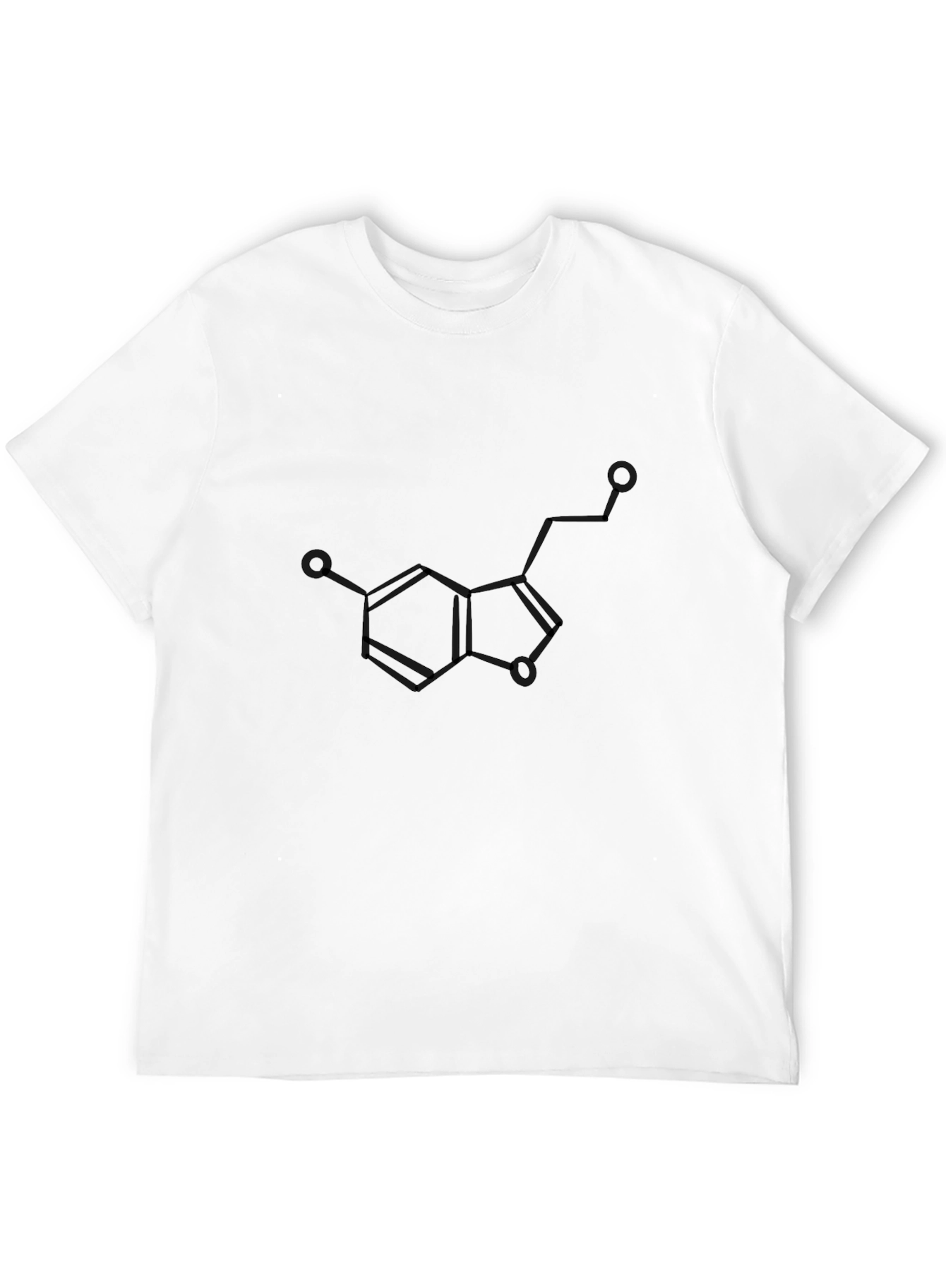 Black Serotonin Molecule T-Shirt - Black Graphic Tee view 12