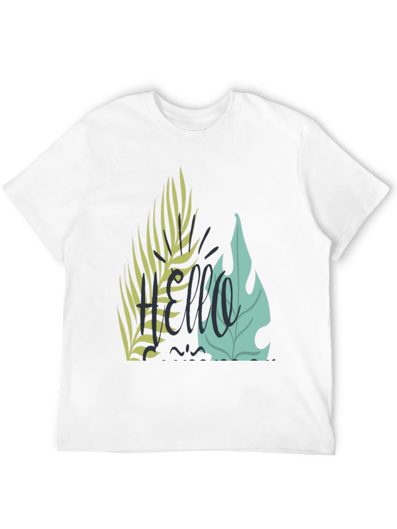 Black Tropical Hello Graphic Black T-Shirt view 12