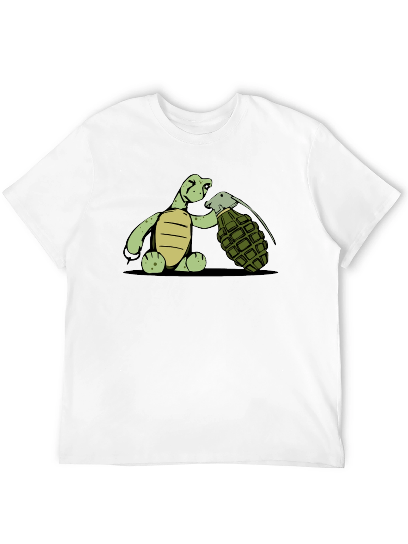 Black Turtle Grenade Graphic Tee - Black Cotton T-Shirt view 12