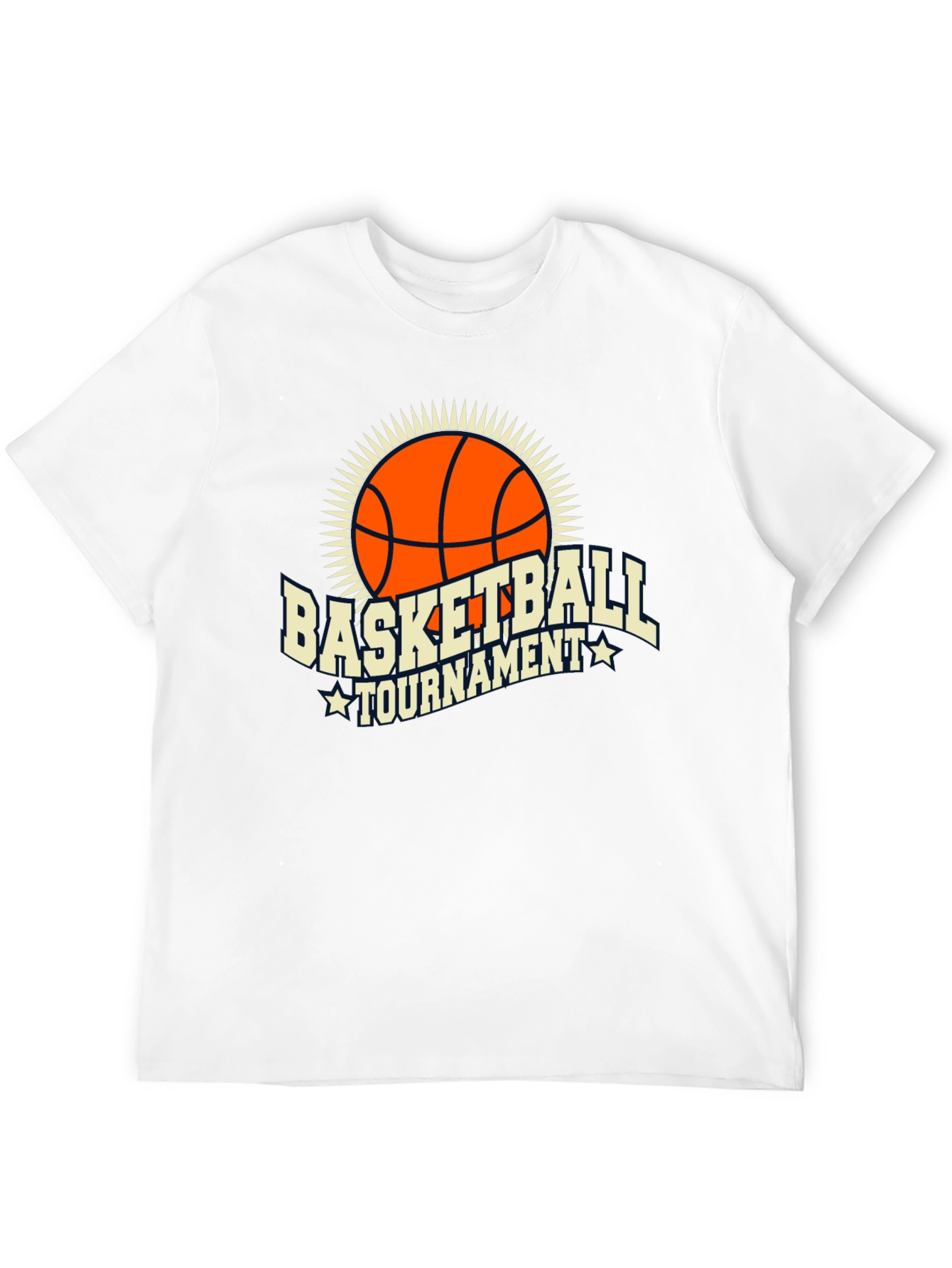 Black Basketball Tournament Graphic Tee - Black Cotton T-Shirt view 12