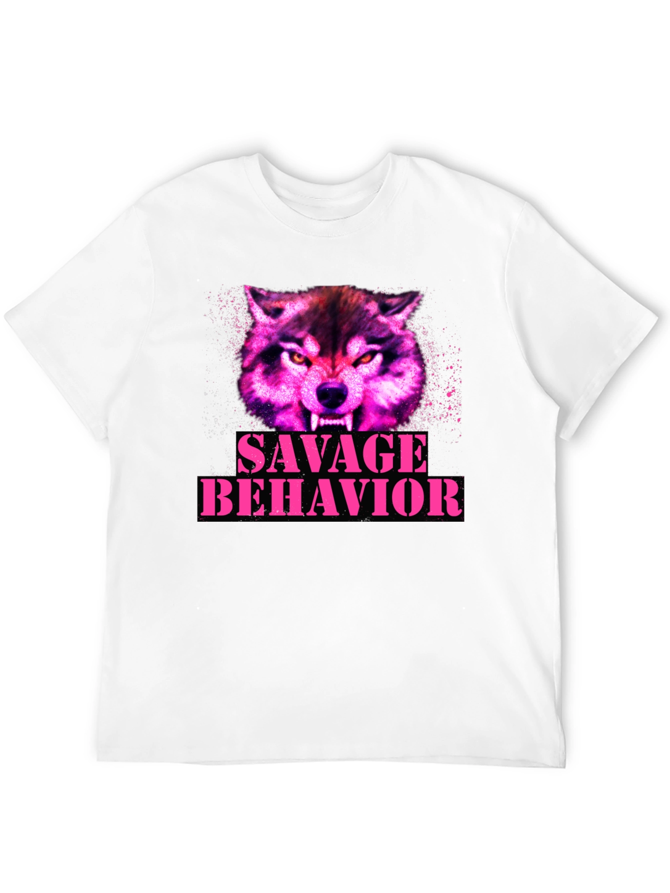 Black Savage Behavior Wolf Graphic T-Shirt view 12