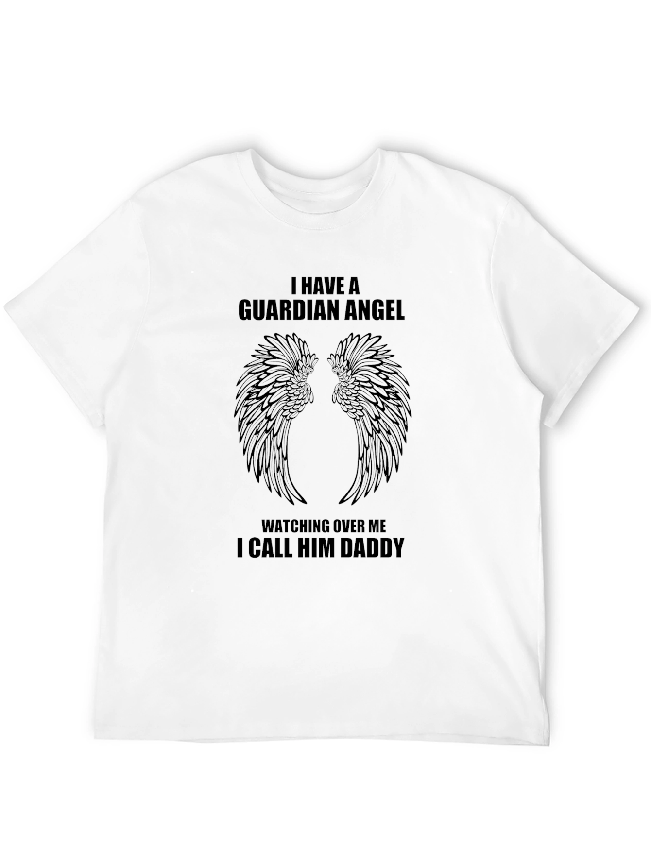 Black Guardian Angel Daddy T-Shirt - Men's Black Tee view 12