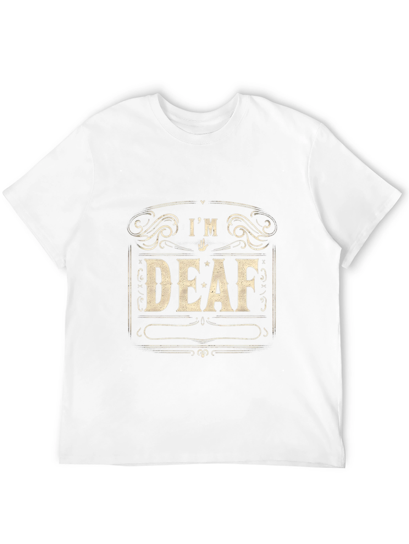 Black I'm Deaf T-Shirt - Black Crew Neck Tee view 12