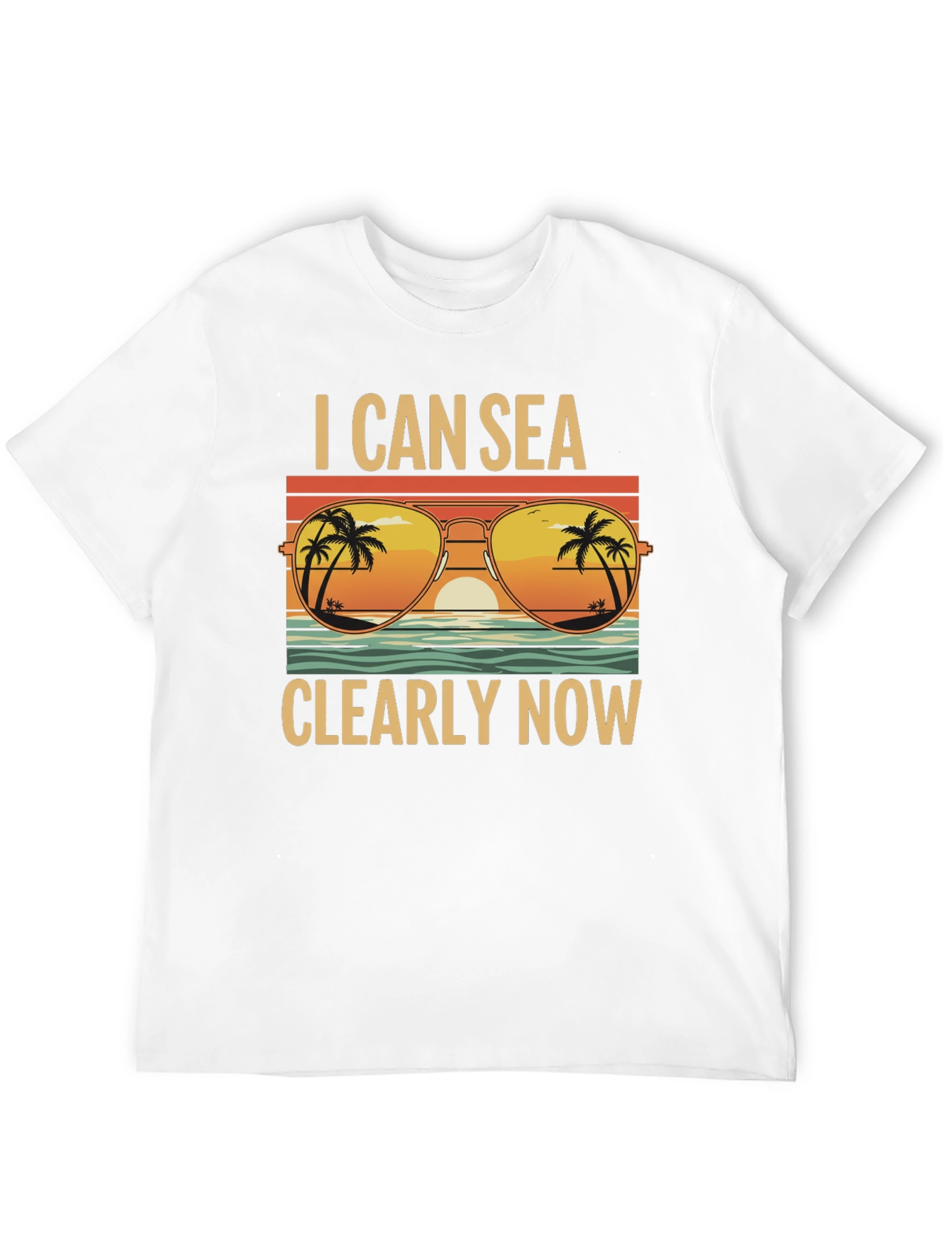 Black I Can Sea Clearly Now T-Shirt: Coastal Vibes Tee view 12