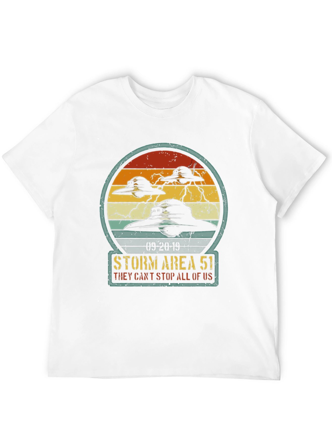 Black Storm Area 51 Graphic Tee - They Can't Stop All of Us T-Shirt view 12