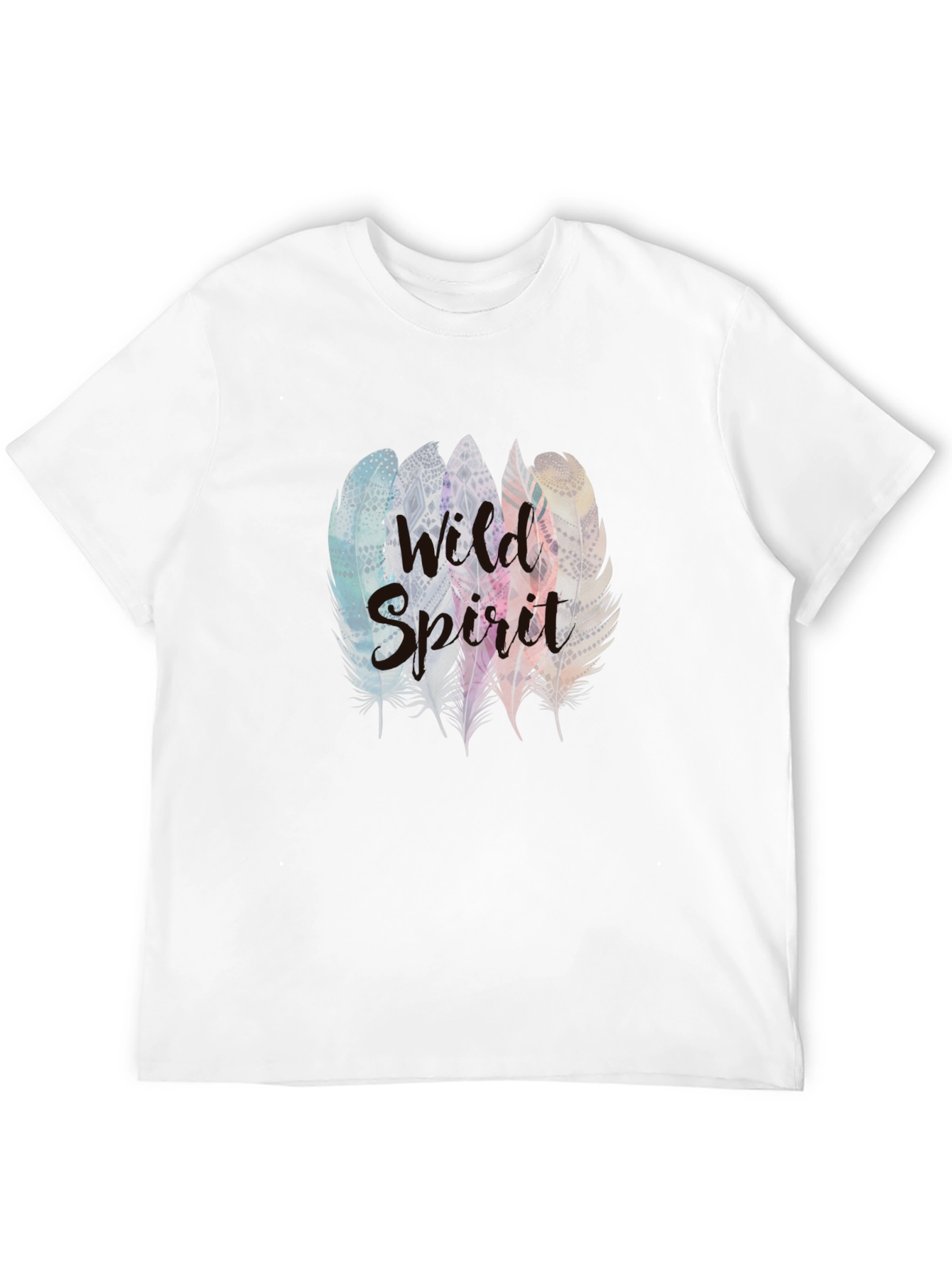 Black Wild Spirit Feather Graphic Tee - Stylish Comfort view 12