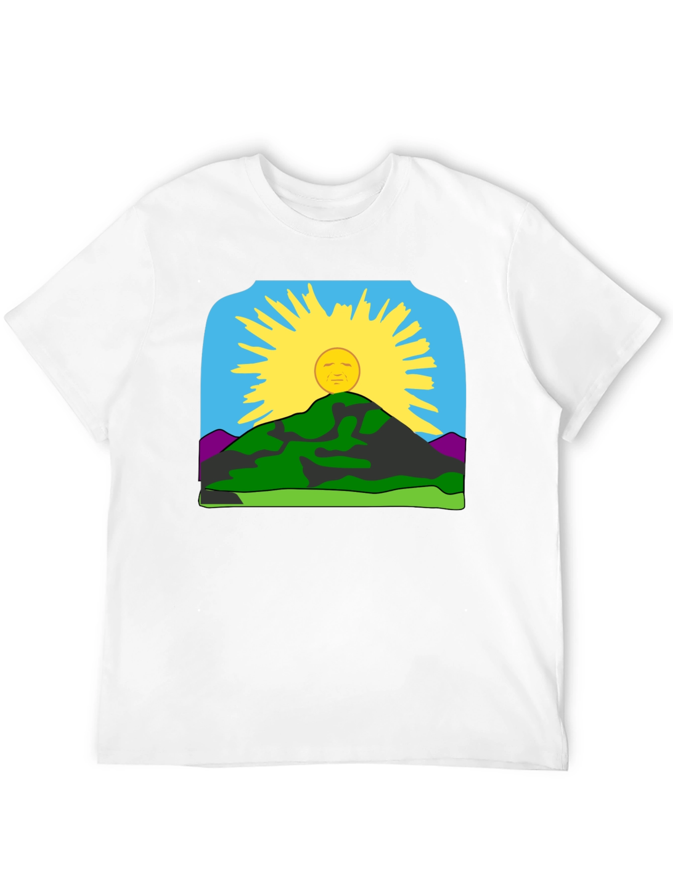 Black Sunrise Mountain Graphic Tee - Black Casual Shirt view 12