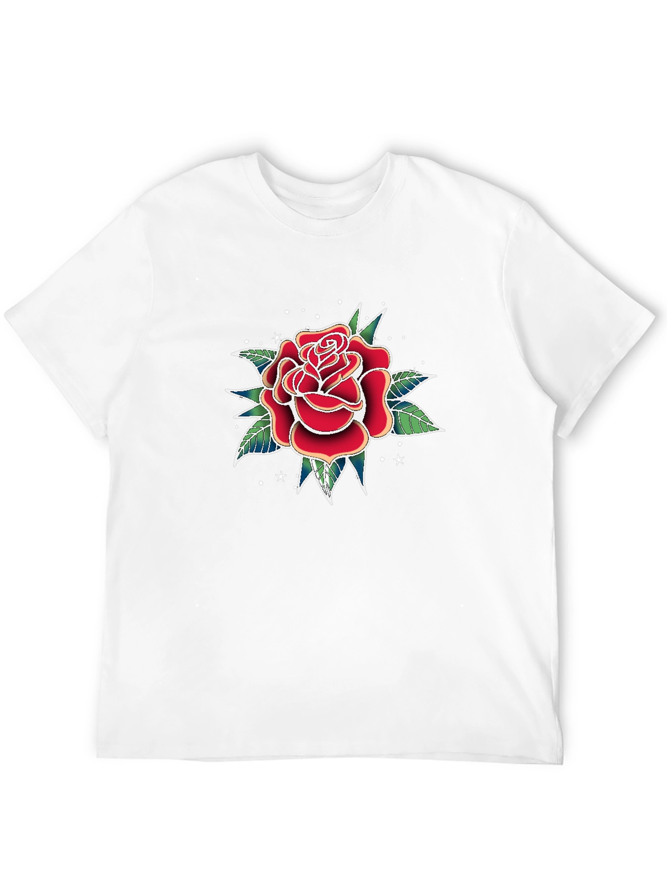 Black Classic Rose Tattoo Graphic T-Shirt view 12