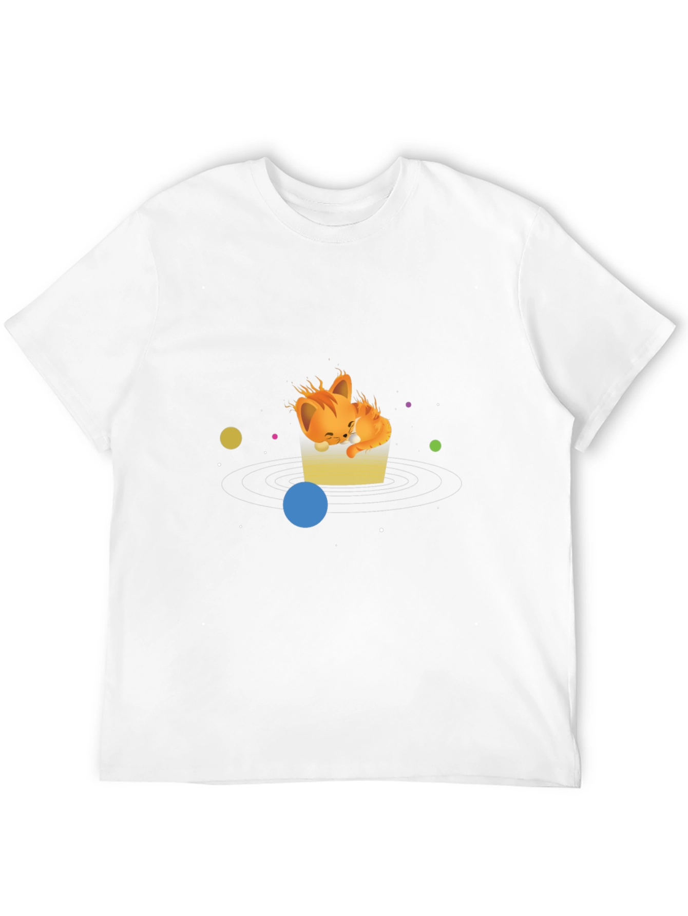 Black Cosmic Cat Nap T-Shirt - Black view 12