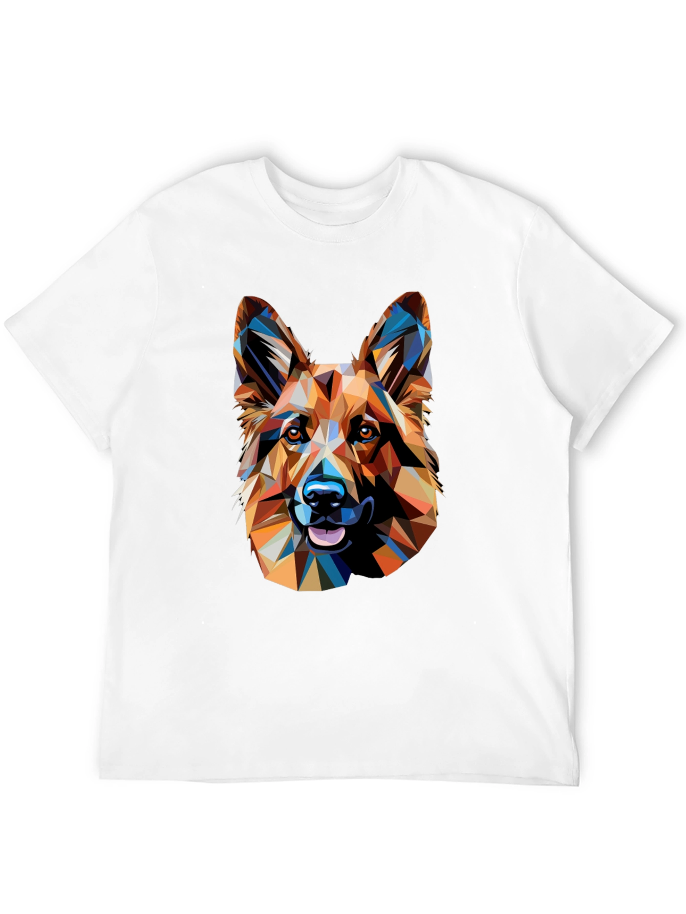 Black Geometric German Shepherd Graphic Tee view 12