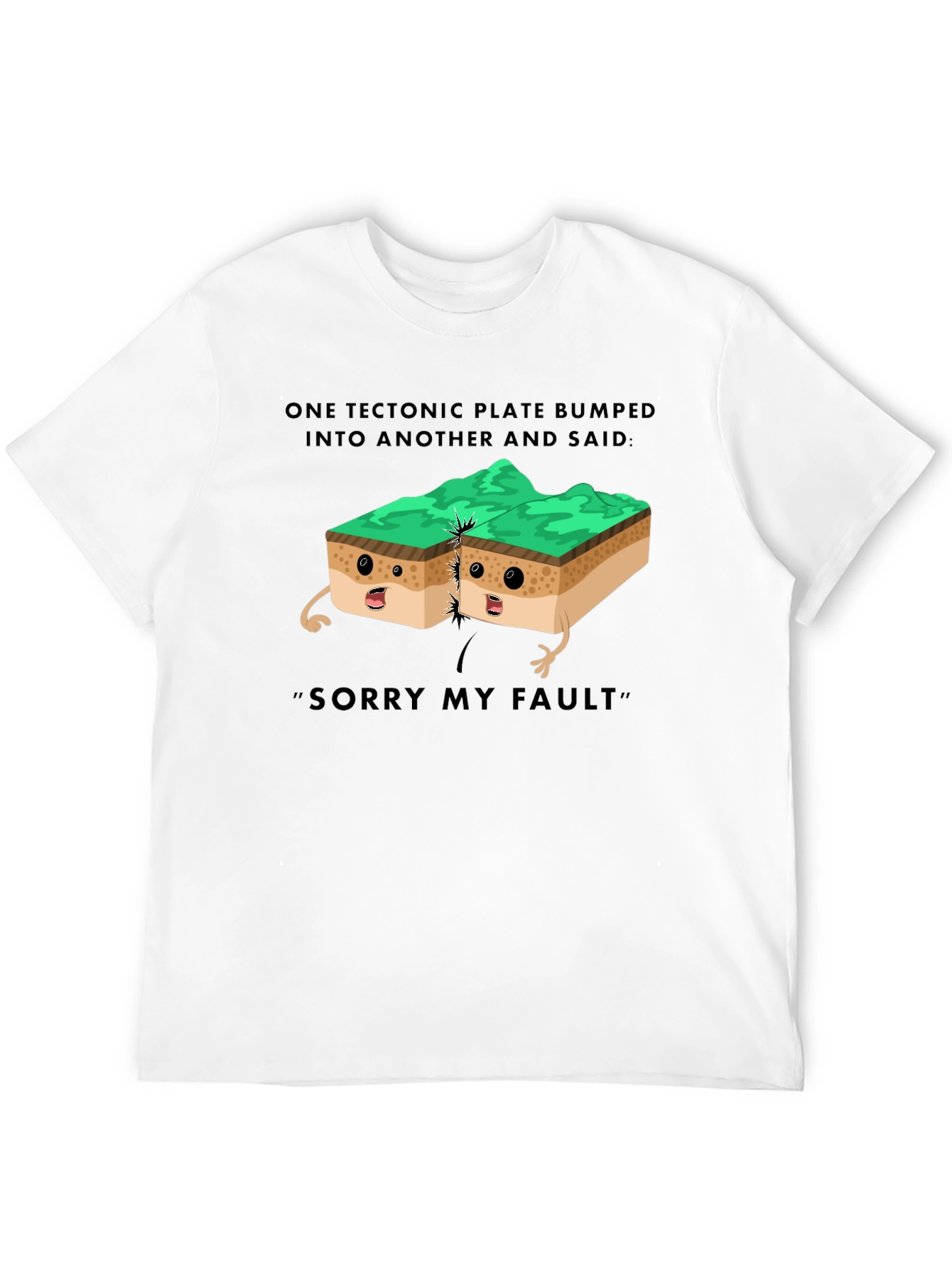 Black Tectonic Plate Humor T-Shirt, Geology Pun Tee view 12
