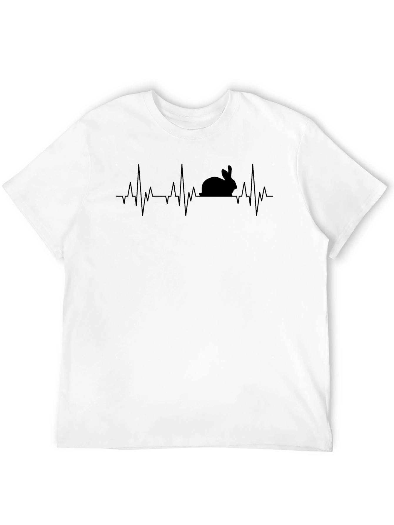 Black Rabbit Heartbeat T-Shirt - Quirky Animal Lover Tee view 12