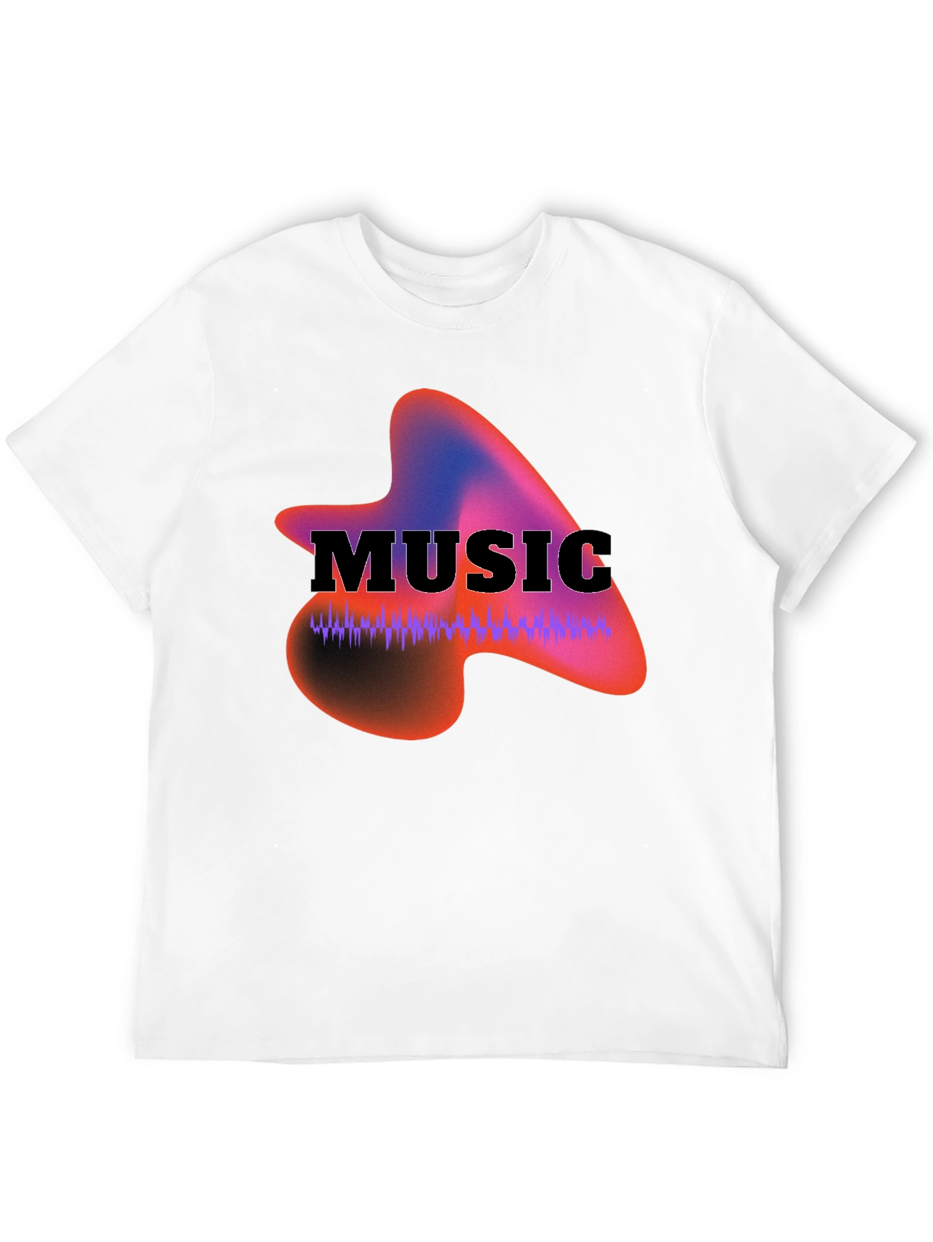 Black Music Waveform Graphic Black T-Shirt view 12