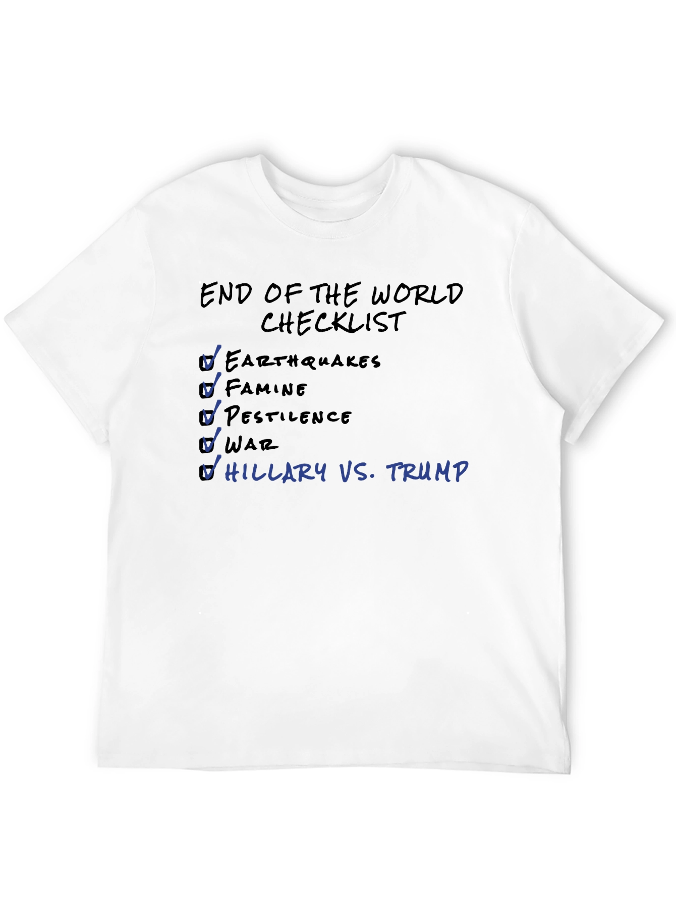 Black End of The World Checklist T-Shirt view 12