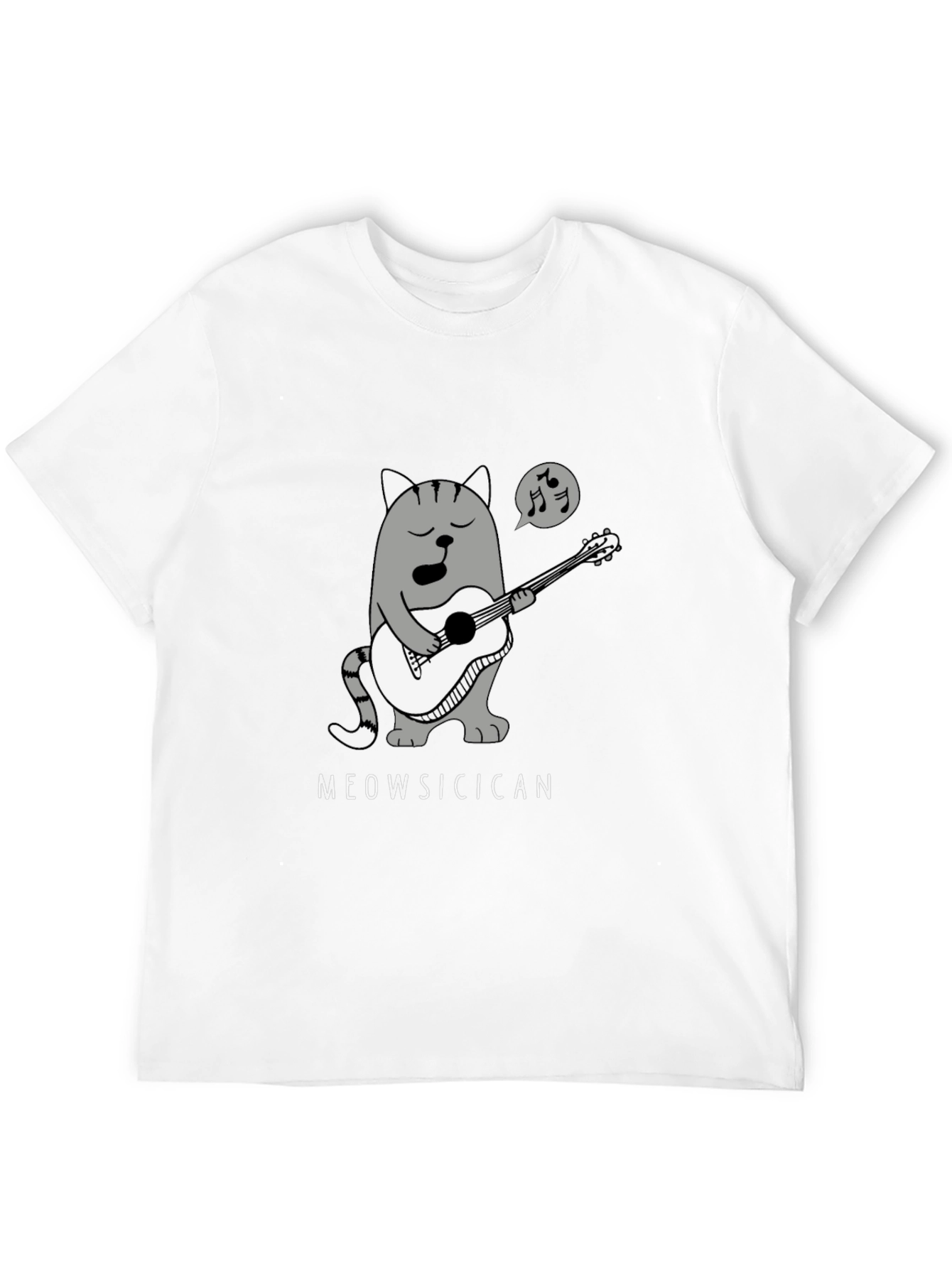 Black Meowsicican Cat Graphic T-Shirt - Black view 12