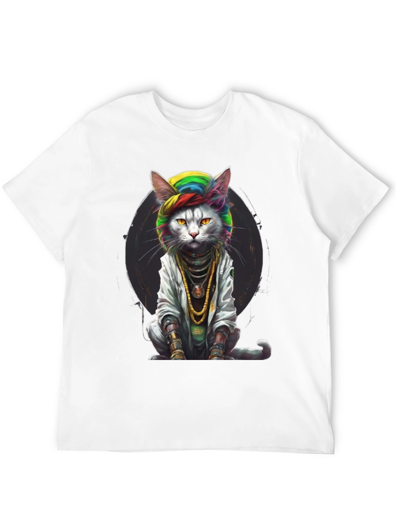 Black Cool Cat Graphic Tee view 12