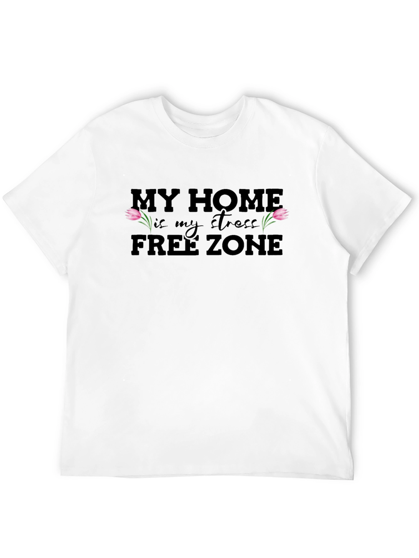 Black Stress-Free Zone Black T-Shirt view 12