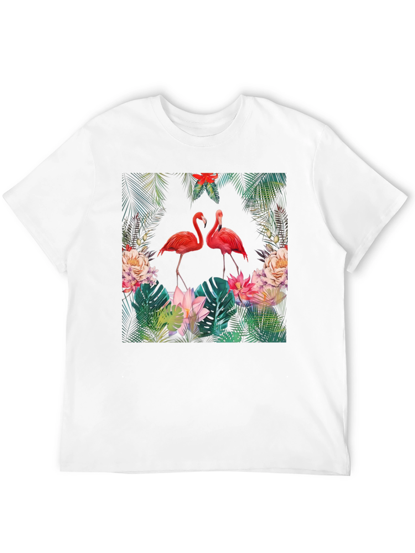 Black Tropical Flamingo Graphic Tee view 12