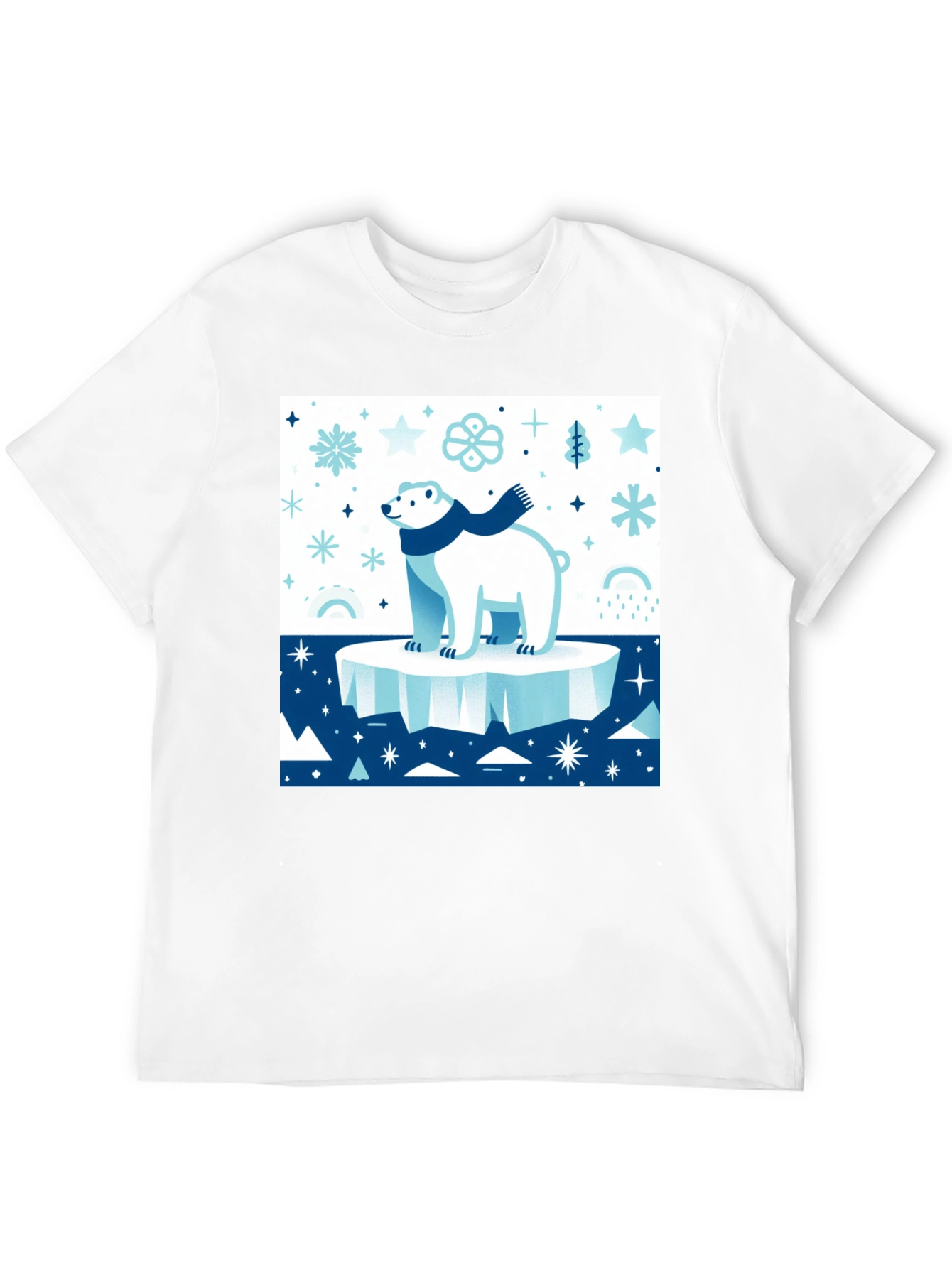 Black Polar Bear Winter Scene Graphic Tee view 12
