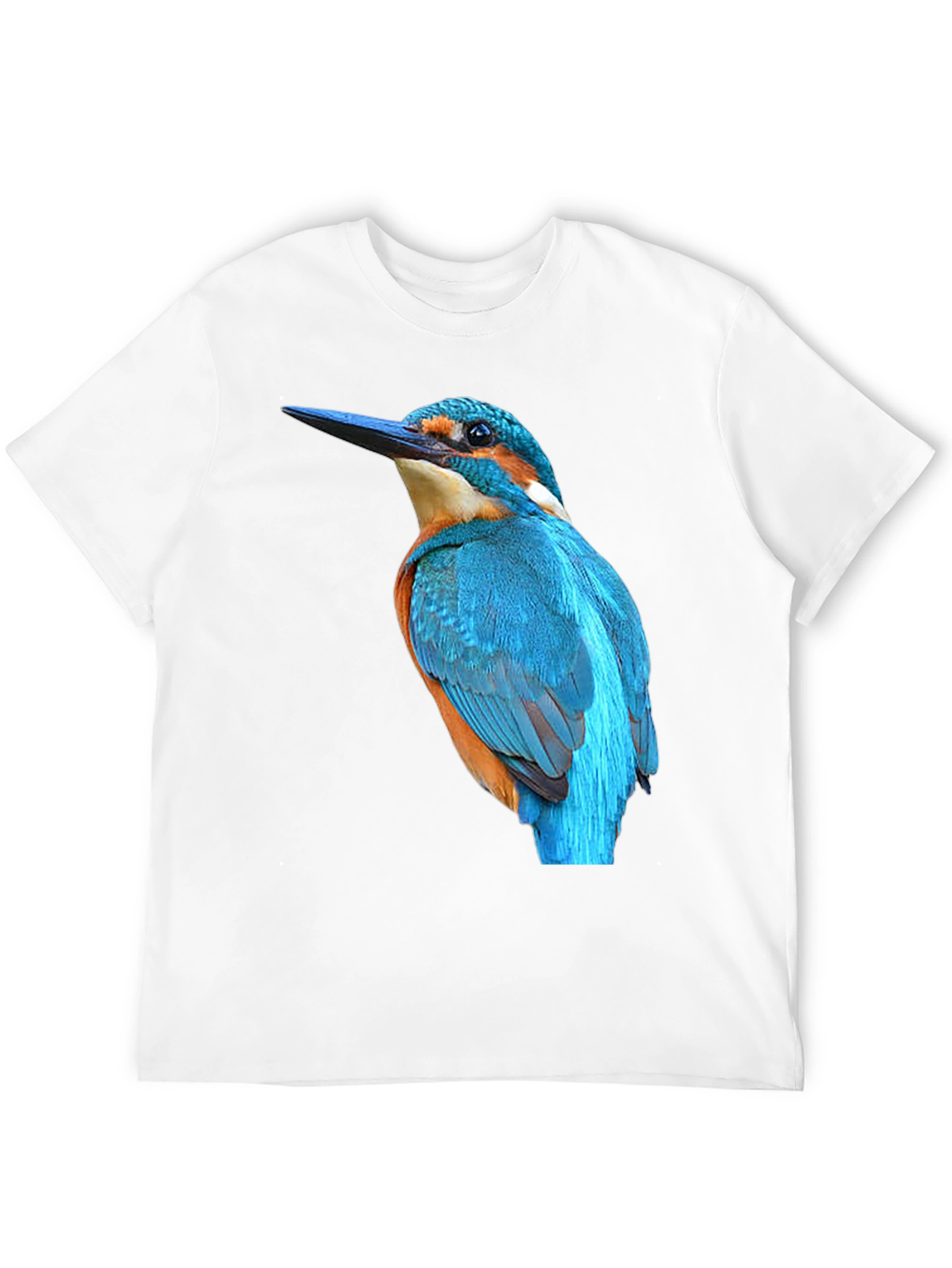 Black Kingfisher Bird Graphic Black T-Shirt view 12