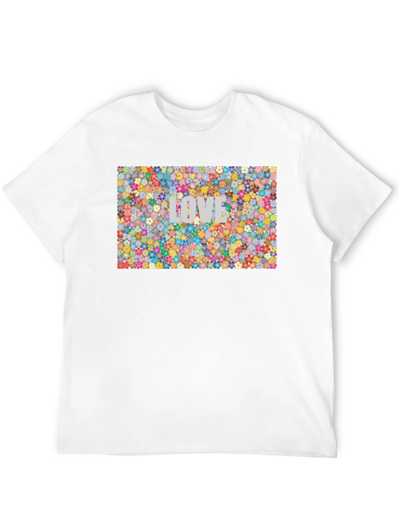 Black Floral LOVE Print T-Shirt - Stylish Black Tee view 12