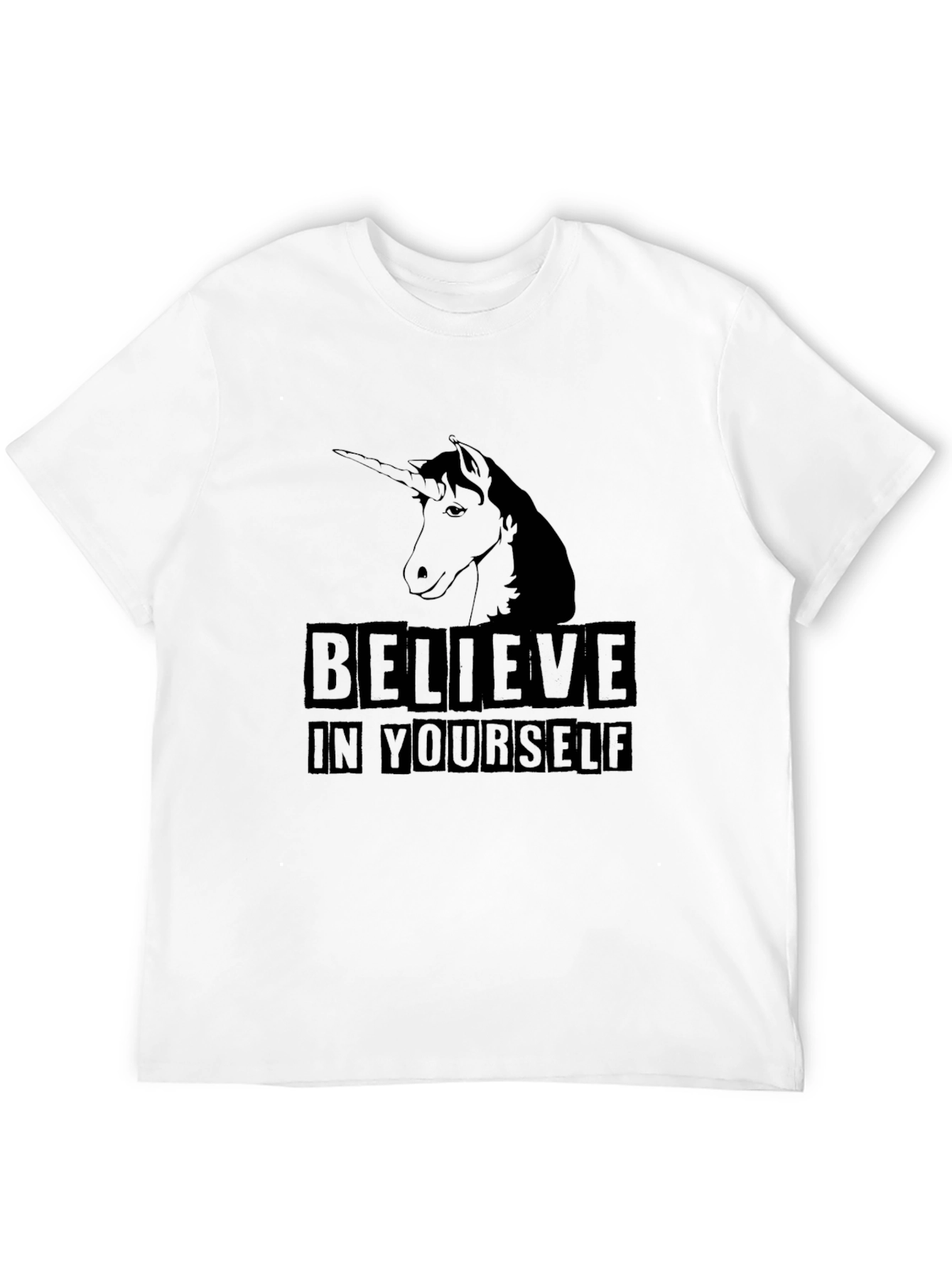 Black Believe in Yourself Unicorn T-Shirt view 12