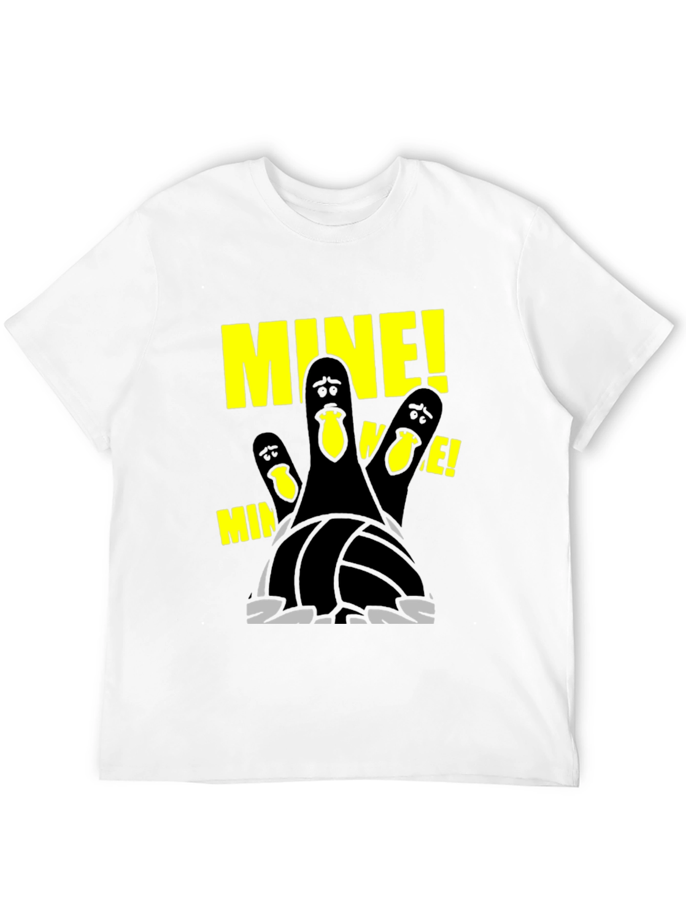 Black Funny Bowling Pins "MINE" T-Shirt view 12