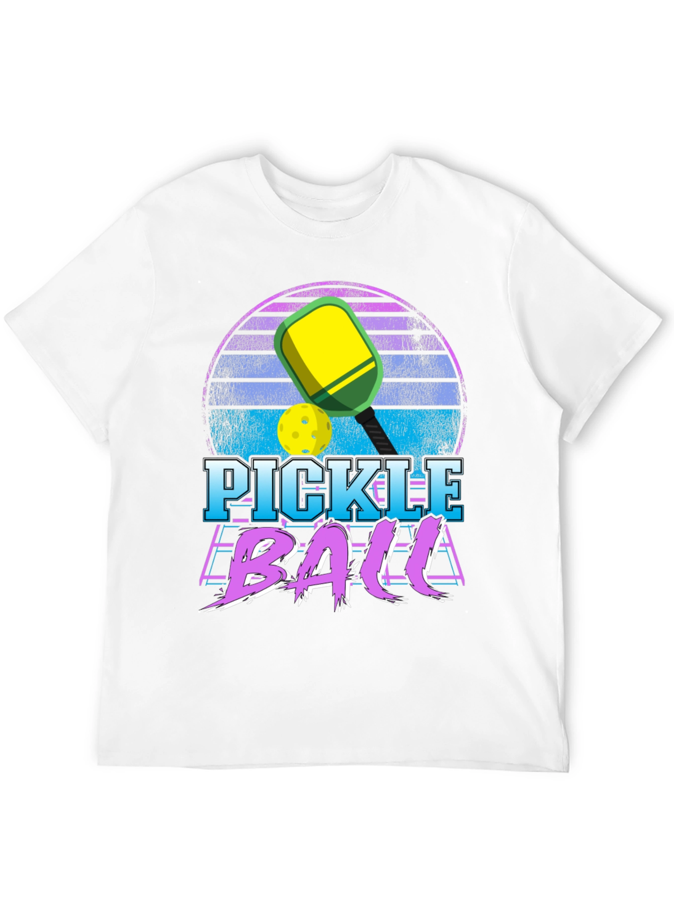 Black Retro Pickleball Graphic T-Shirt view 12