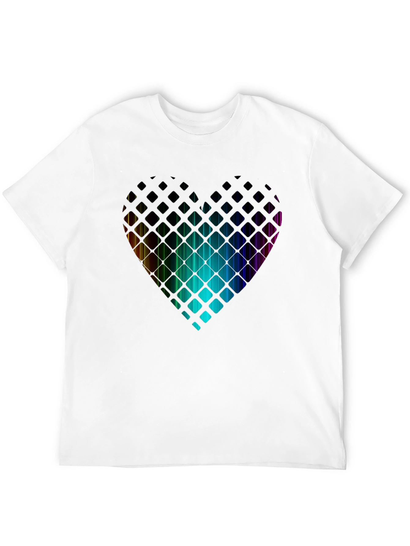 Black Rainbow Heart T-Shirt - Geometric Pixel Design view 12