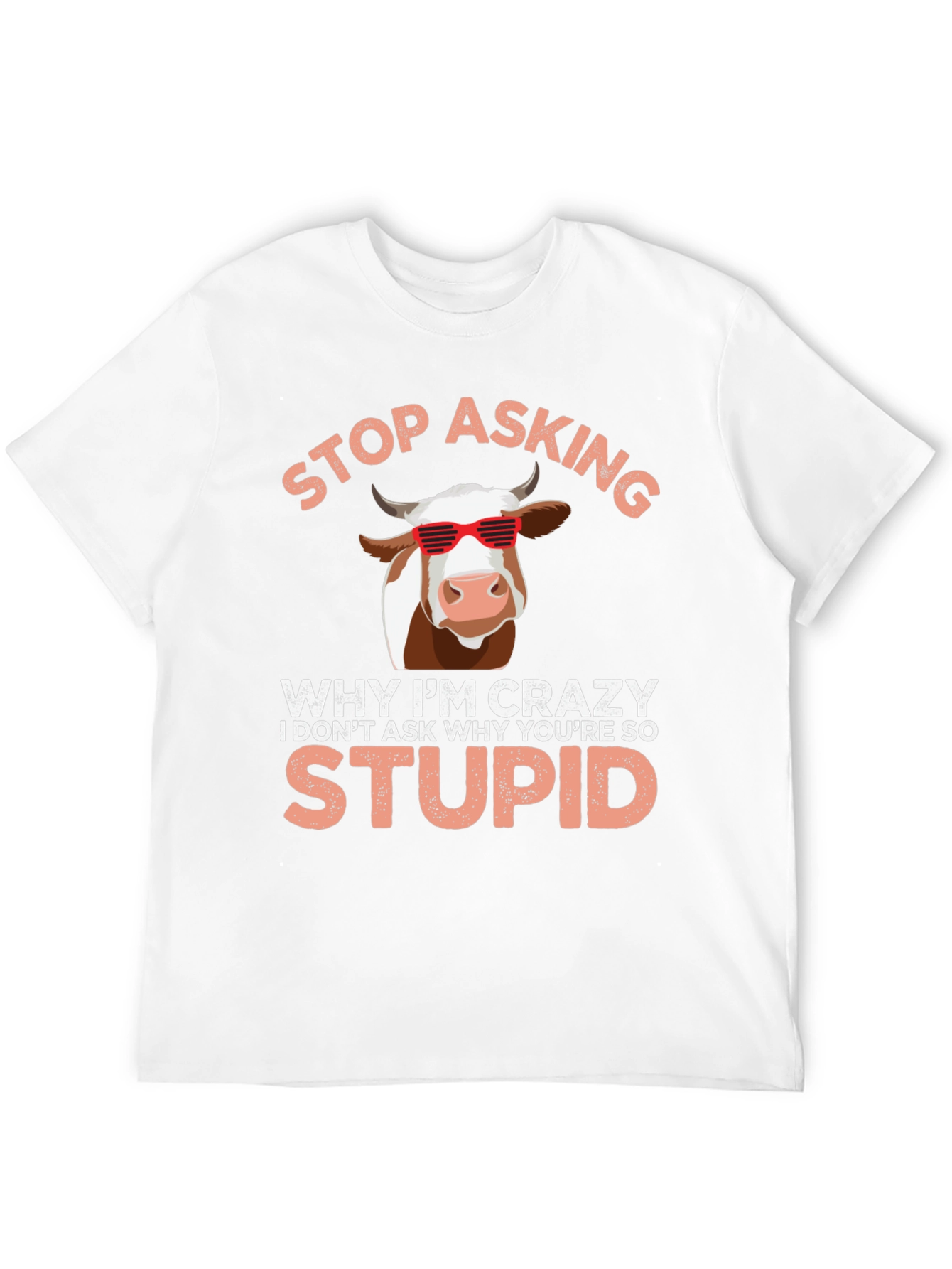 Black Crazy Cow T-Shirt: Funny Graphic Tee for Animal Lovers view 12