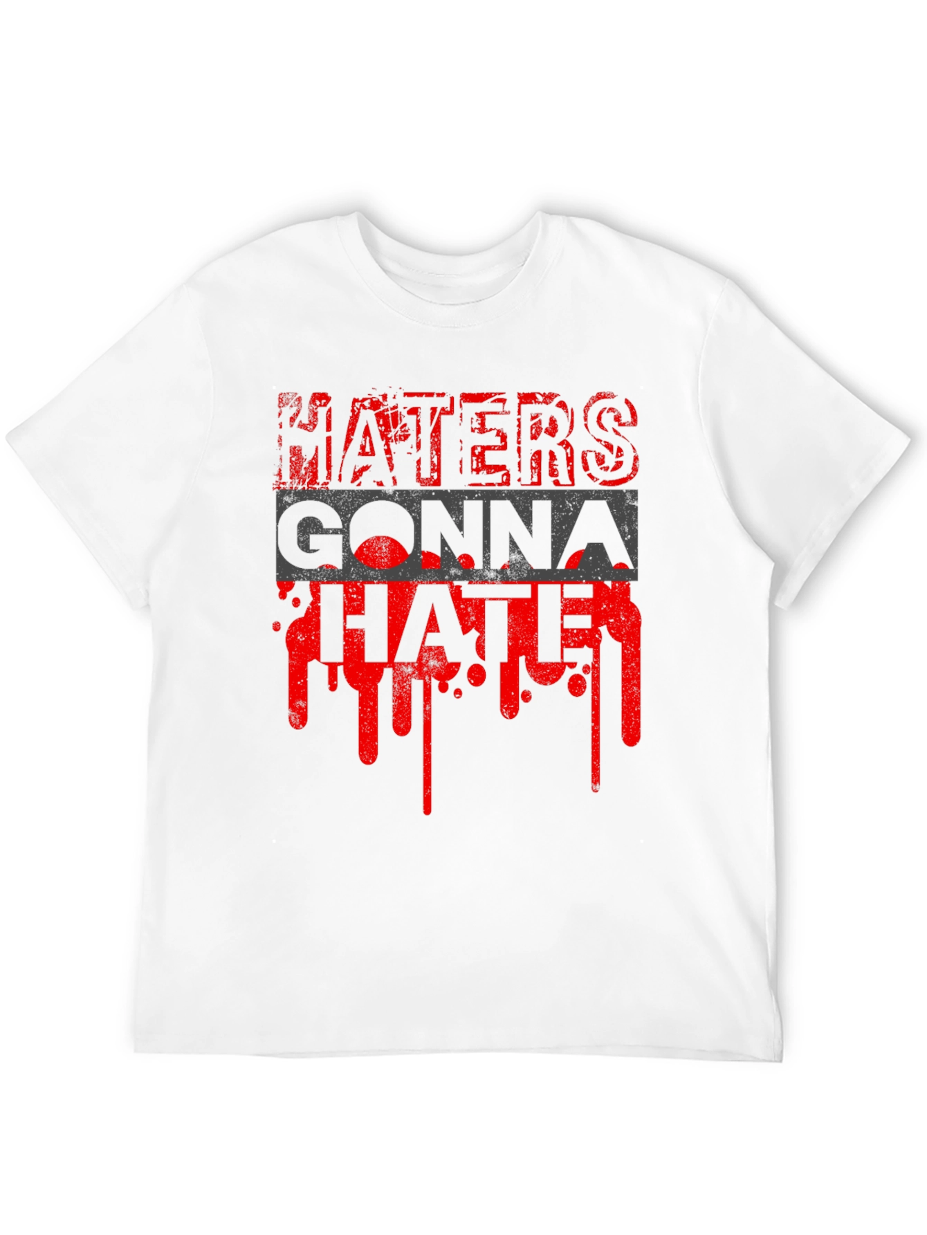 Black Haters Gonna Hate Graphic Tee - Men's Black T-Shirt view 12