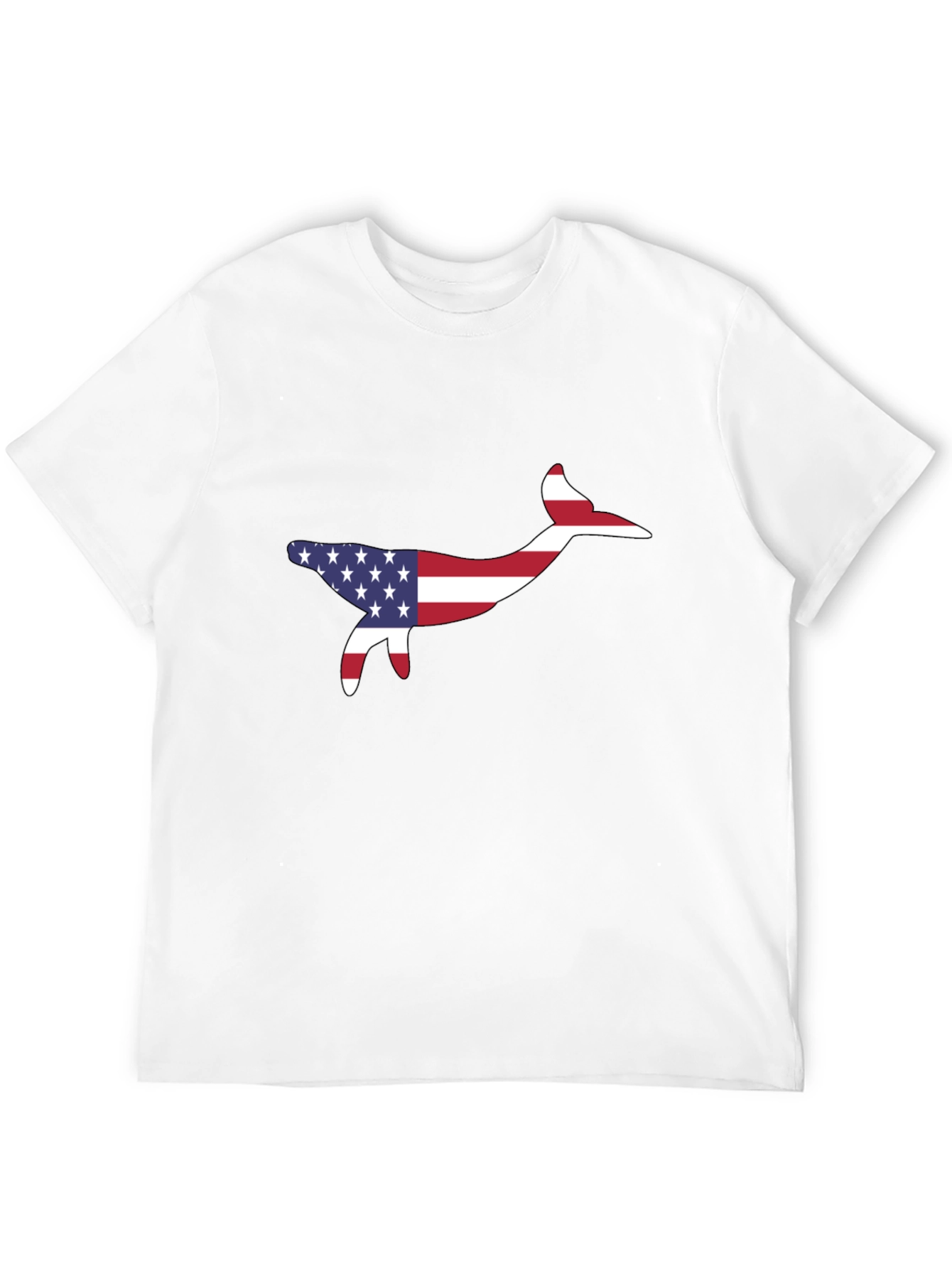 Black USA Flag Whale Graphic Tee - Patriotic Style view 12