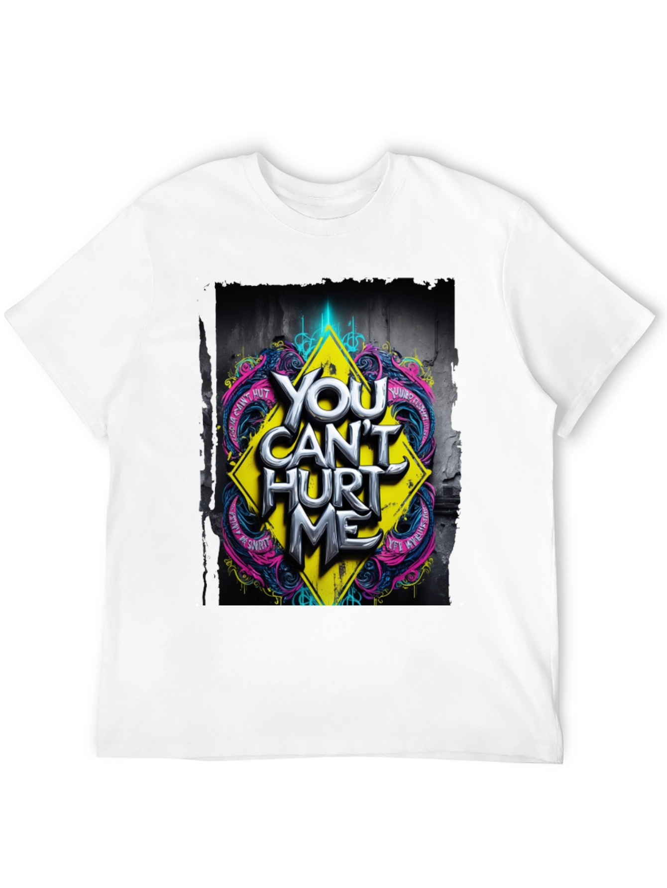 Black Edgy "You Can't Hurt Me" Graphic Black T-Shirt view 12