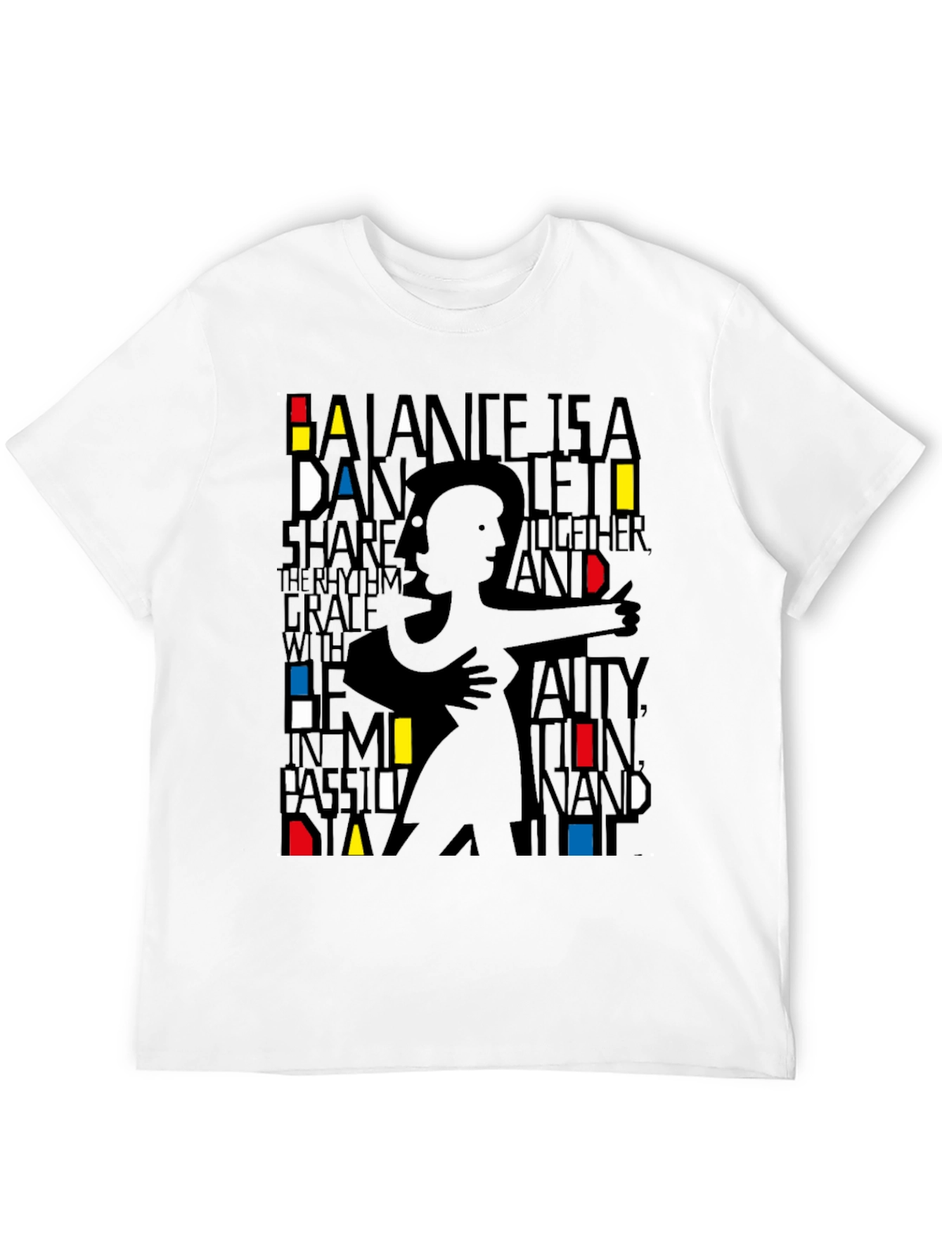 Black Modern Art Dance Silhouette Graphic Tee - Unisex view 12