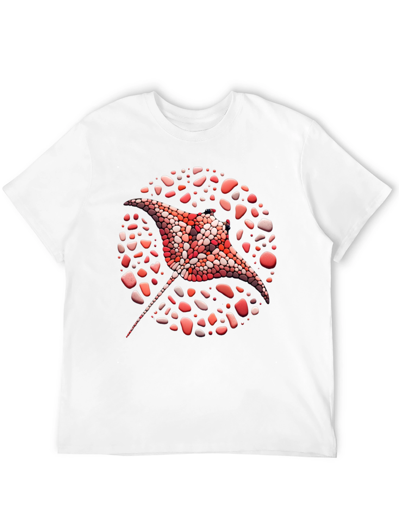 Black Manta Ray Mosaic Tee - Unique Graphic T-Shirt view 12