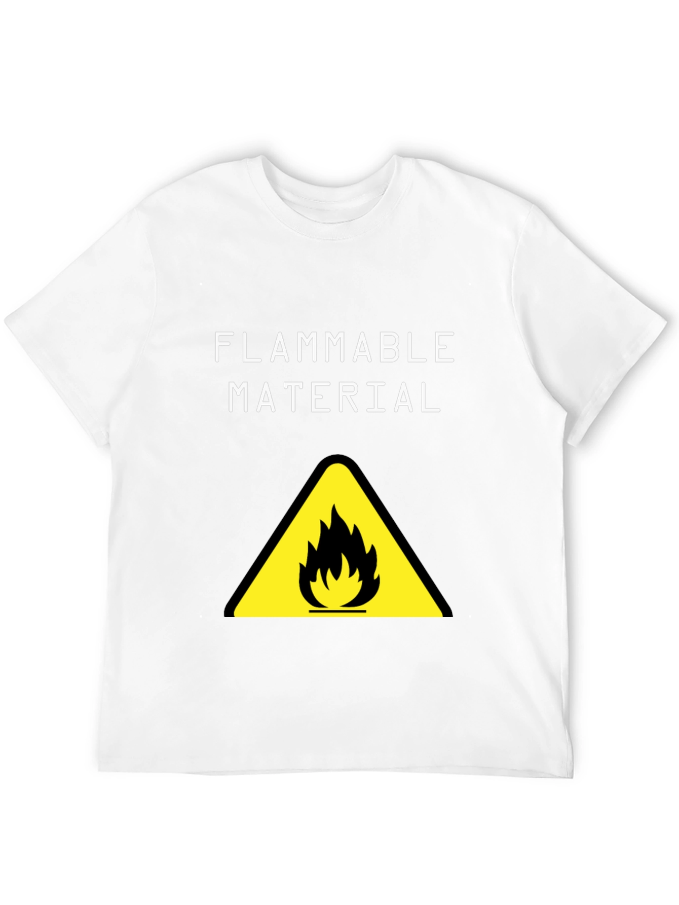 Black Flammable Material Warning Graphic T-Shirt view 12