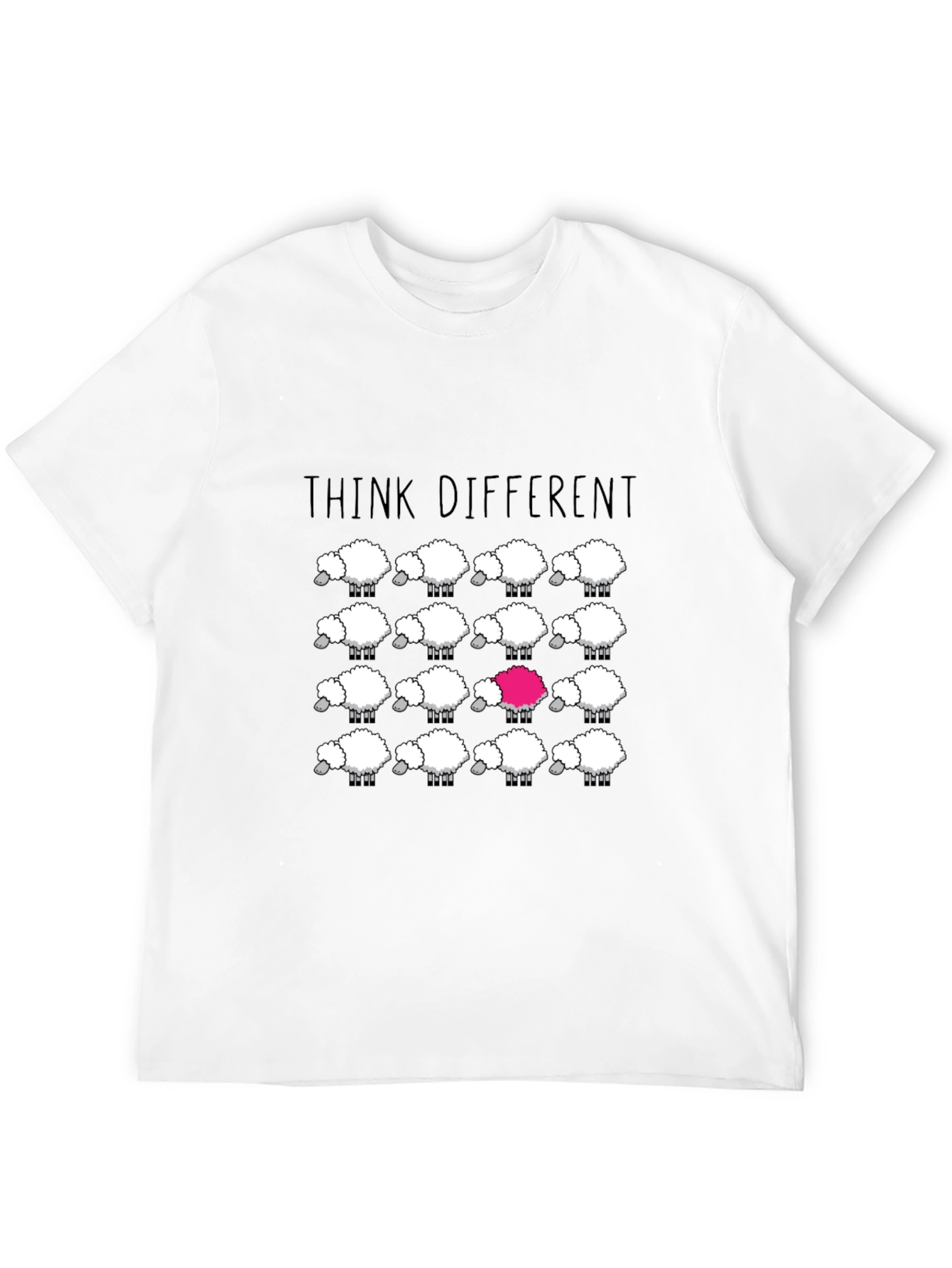 Black Think Different Sheep T-Shirt view 12