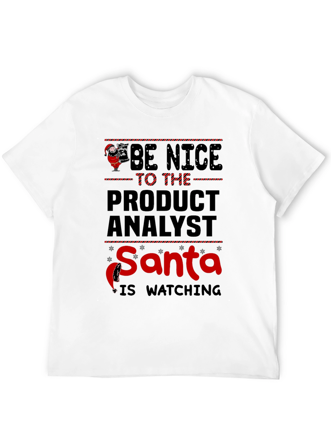 Black Be Nice To The Product Analyst Santa T-Shirt view 12