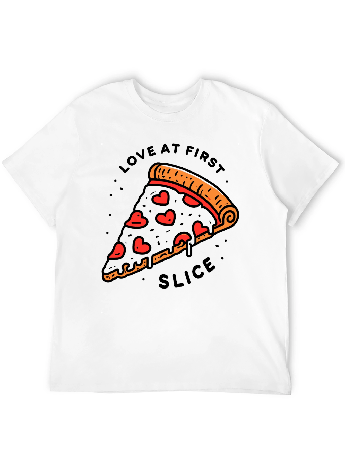 Black Love At First Slice Pizza T-Shirt - Black view 12