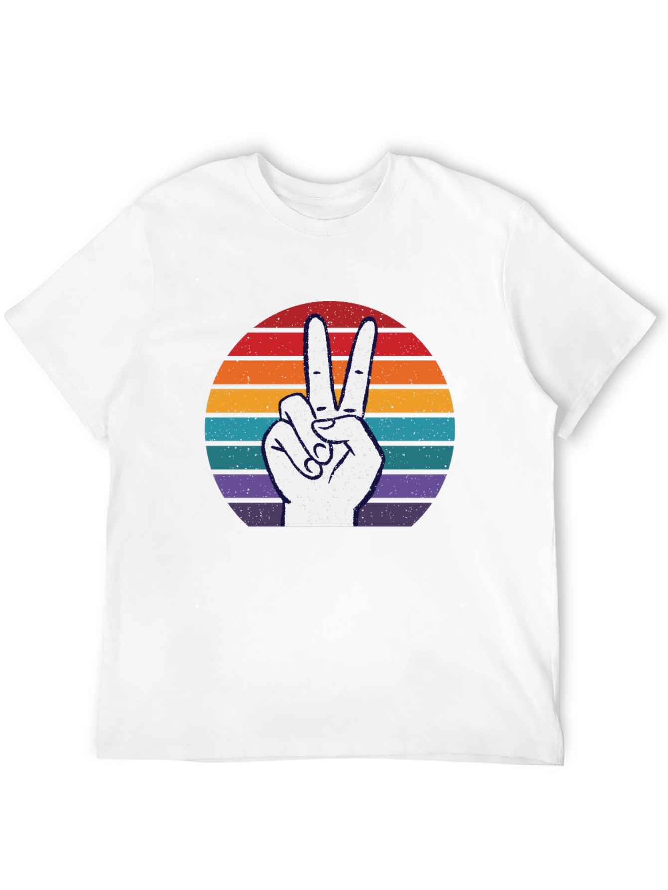 Black Retro Peace Sign Graphic Tee view 12
