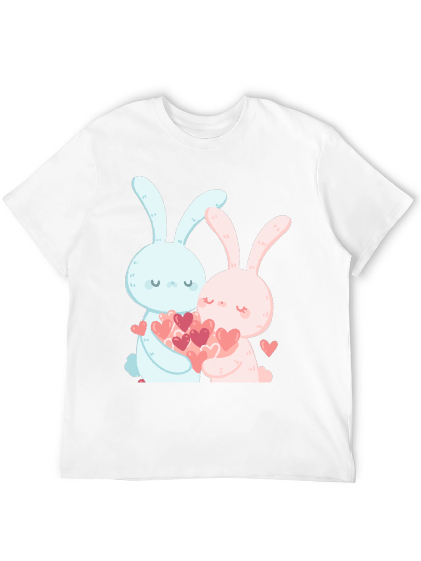 Black Valentine's Day Bunny Heart T-Shirt view 12