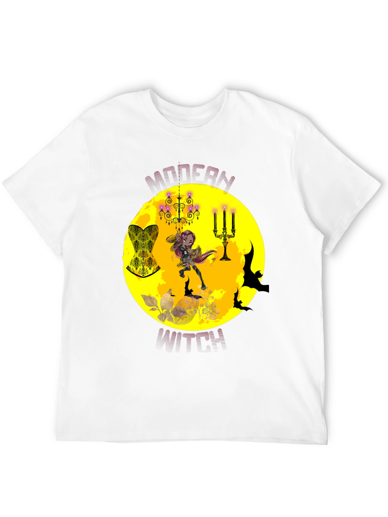 Black Modern Witch Graphic Tee - Halloween T-Shirt view 12