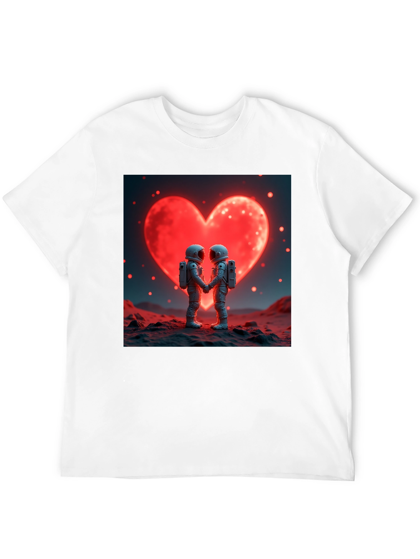 Black Astronaut Love T-Shirt, Space Romance Tee view 12