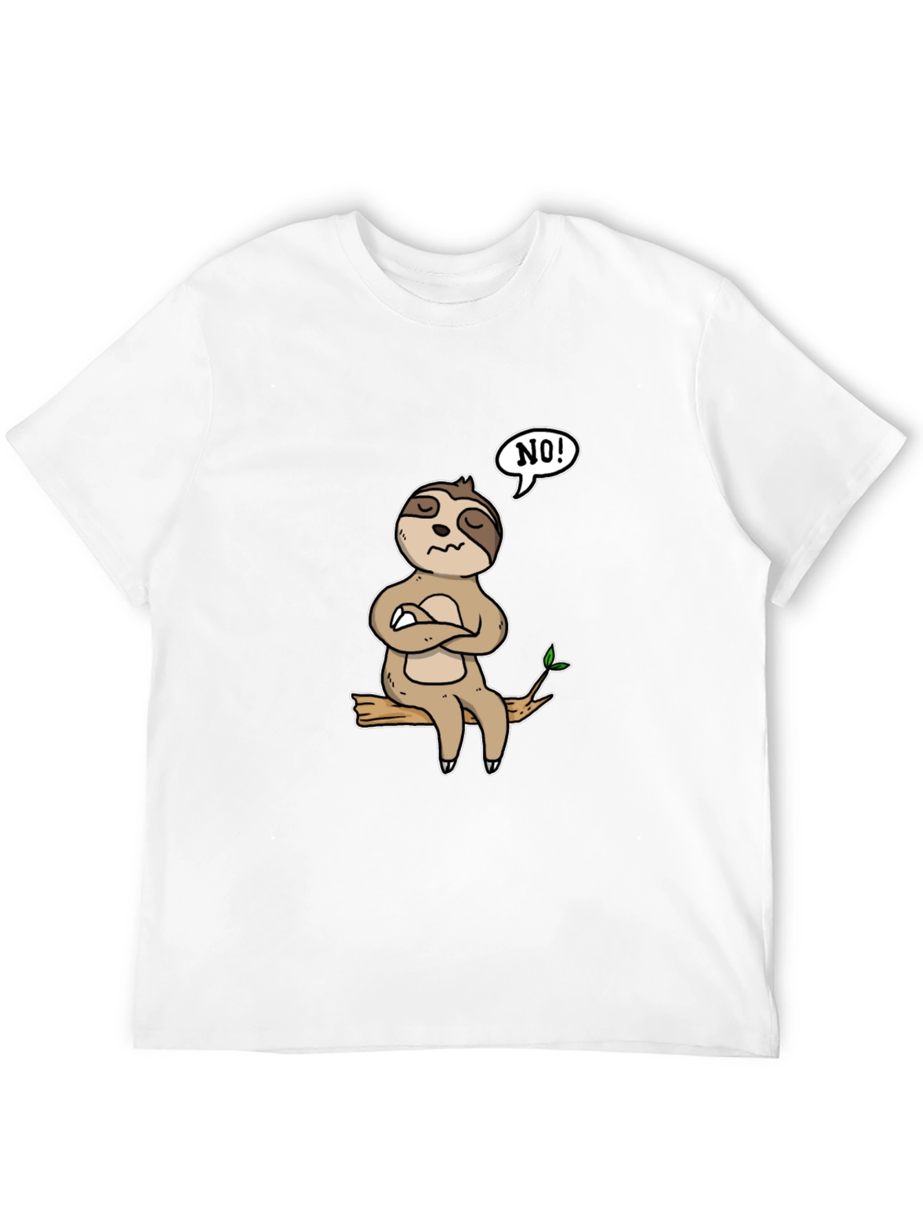 Black Sloth 'NO!' Graphic T-Shirt - Relaxed Fit view 12