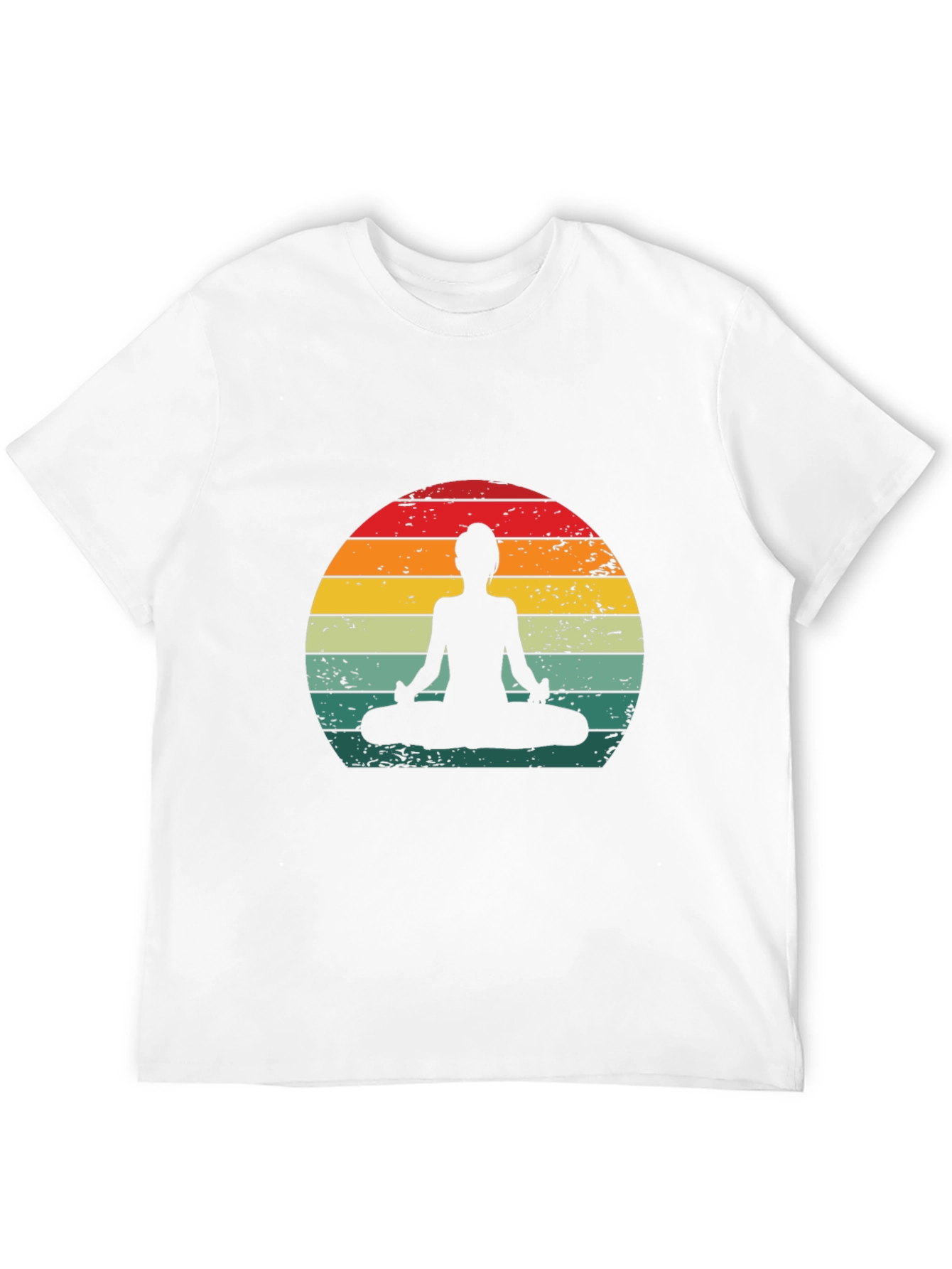 Black Retro Yoga Silhouette T-Shirt view 12