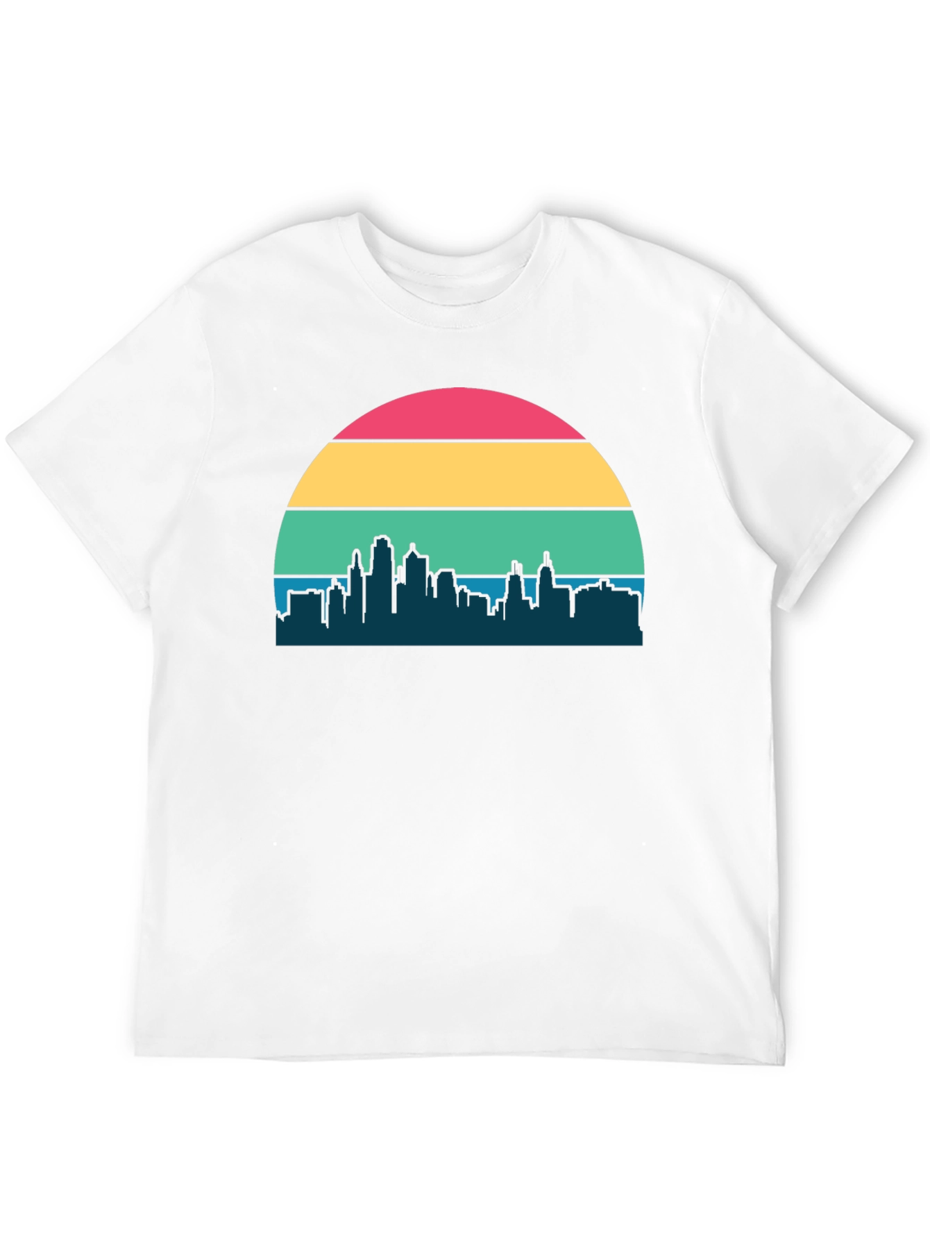 Black Retro Sunset Cityscape Graphic Tee view 12