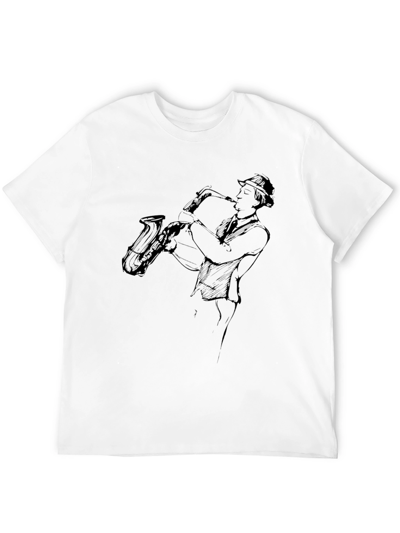 Black Cool Jazz Saxophone Black T-Shirt view 12