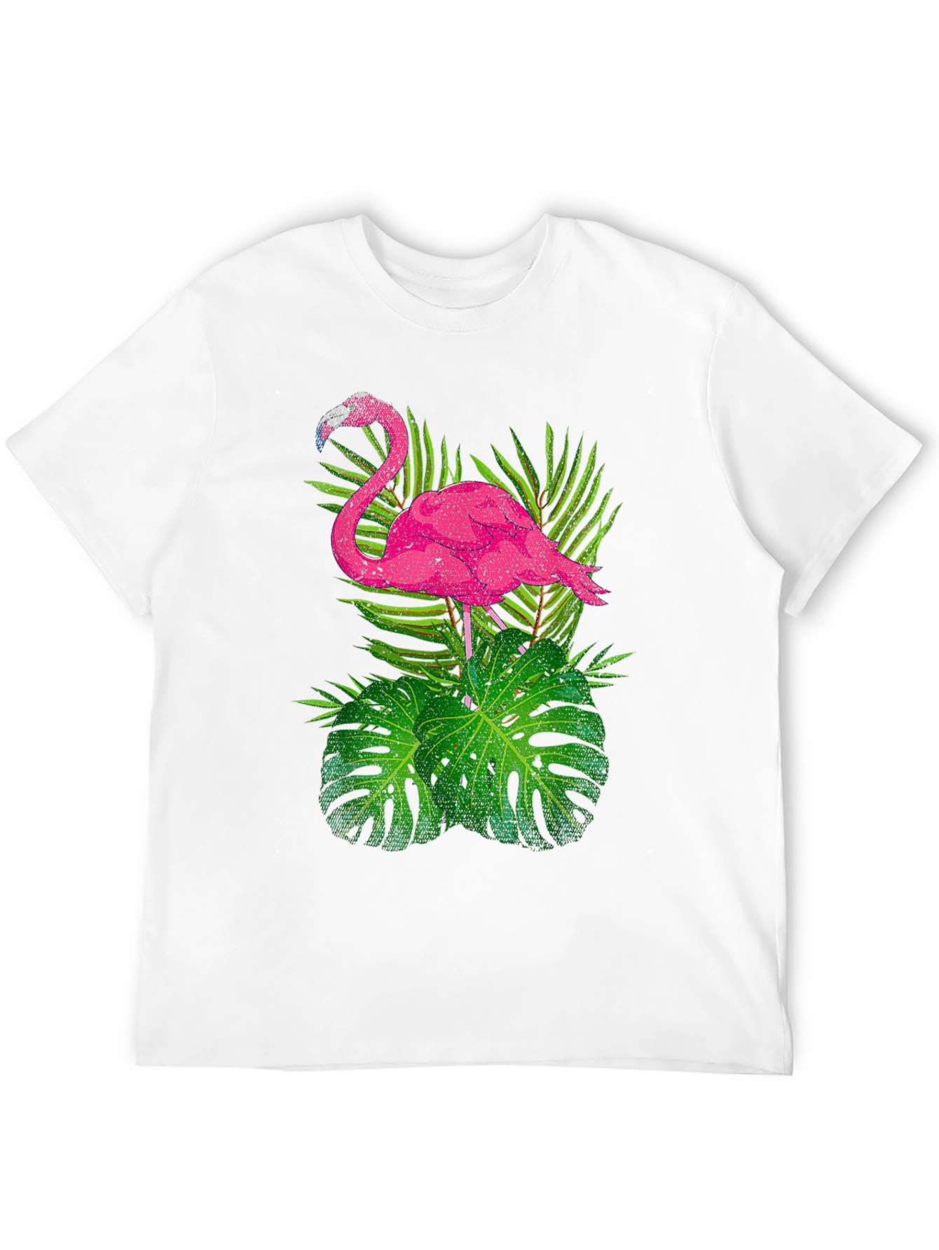 Black Tropical Flamingo Graphic T-Shirt view 12