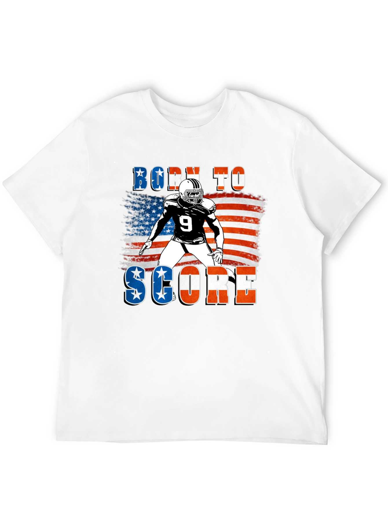 Black Born To Score Football Graphic Tee view 12
