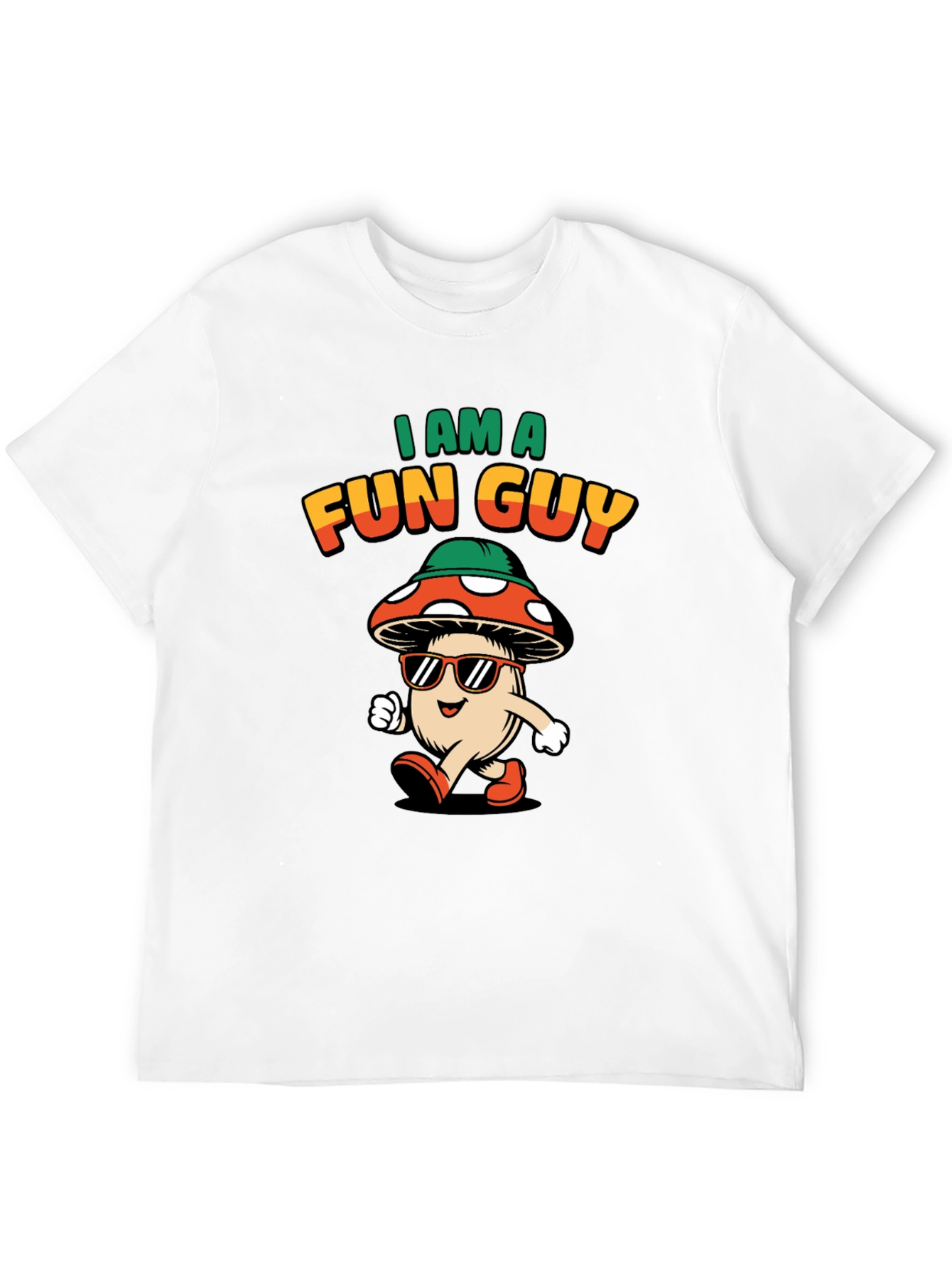 Black Fun Guy Graphic Tee - Cool Mushroom Shirt view 12